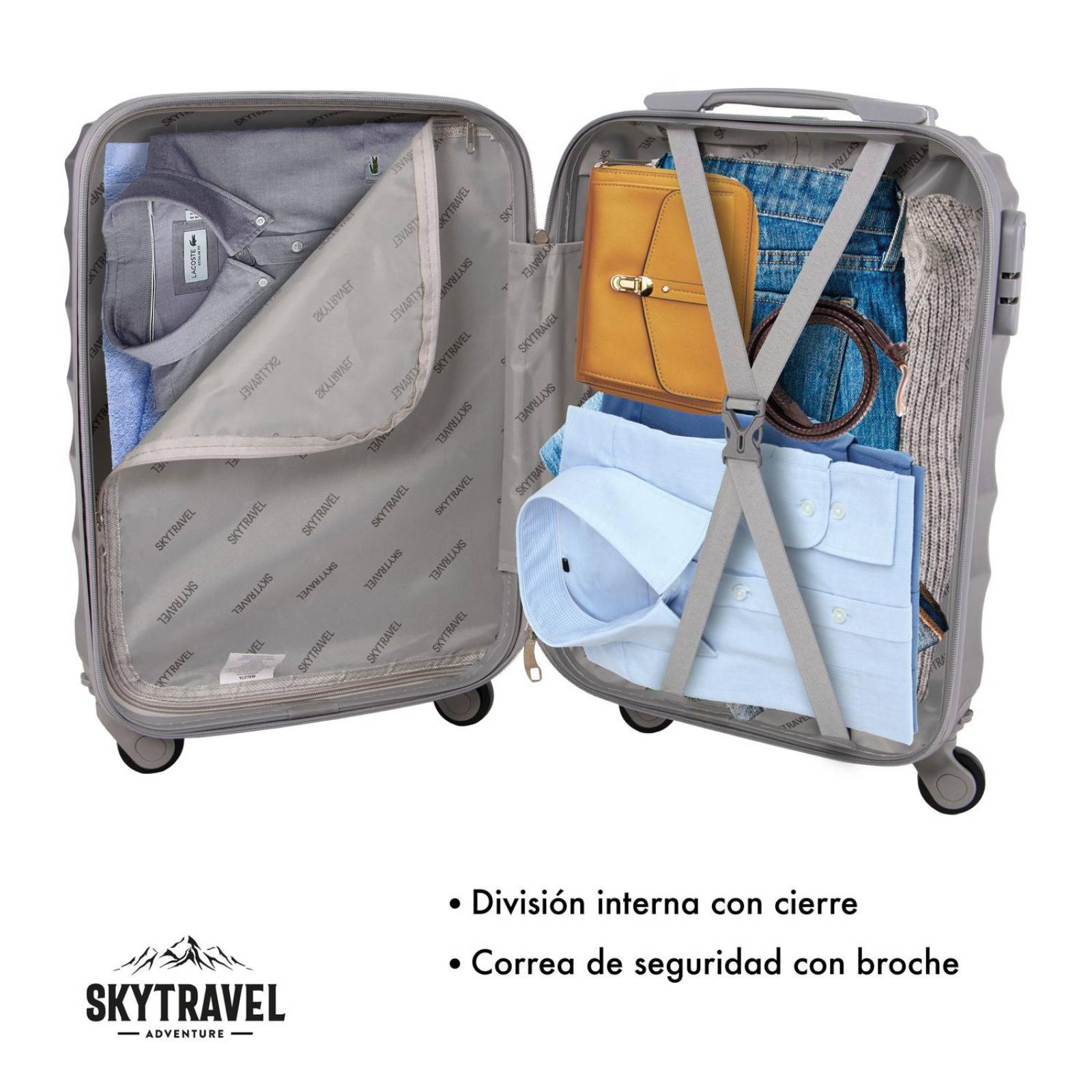Set De 4 Maletas Rigidas Resistente Juego De Viaje 4 ruedas Plateado