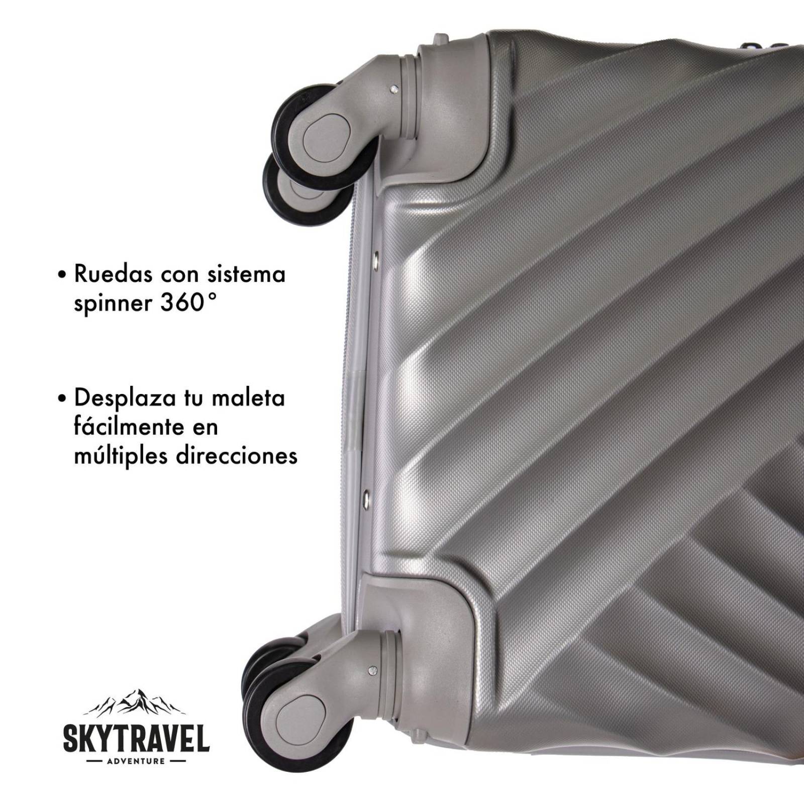 Set De 4 Maletas Rigidas Resistente Juego De Viaje 4 ruedas Plateado