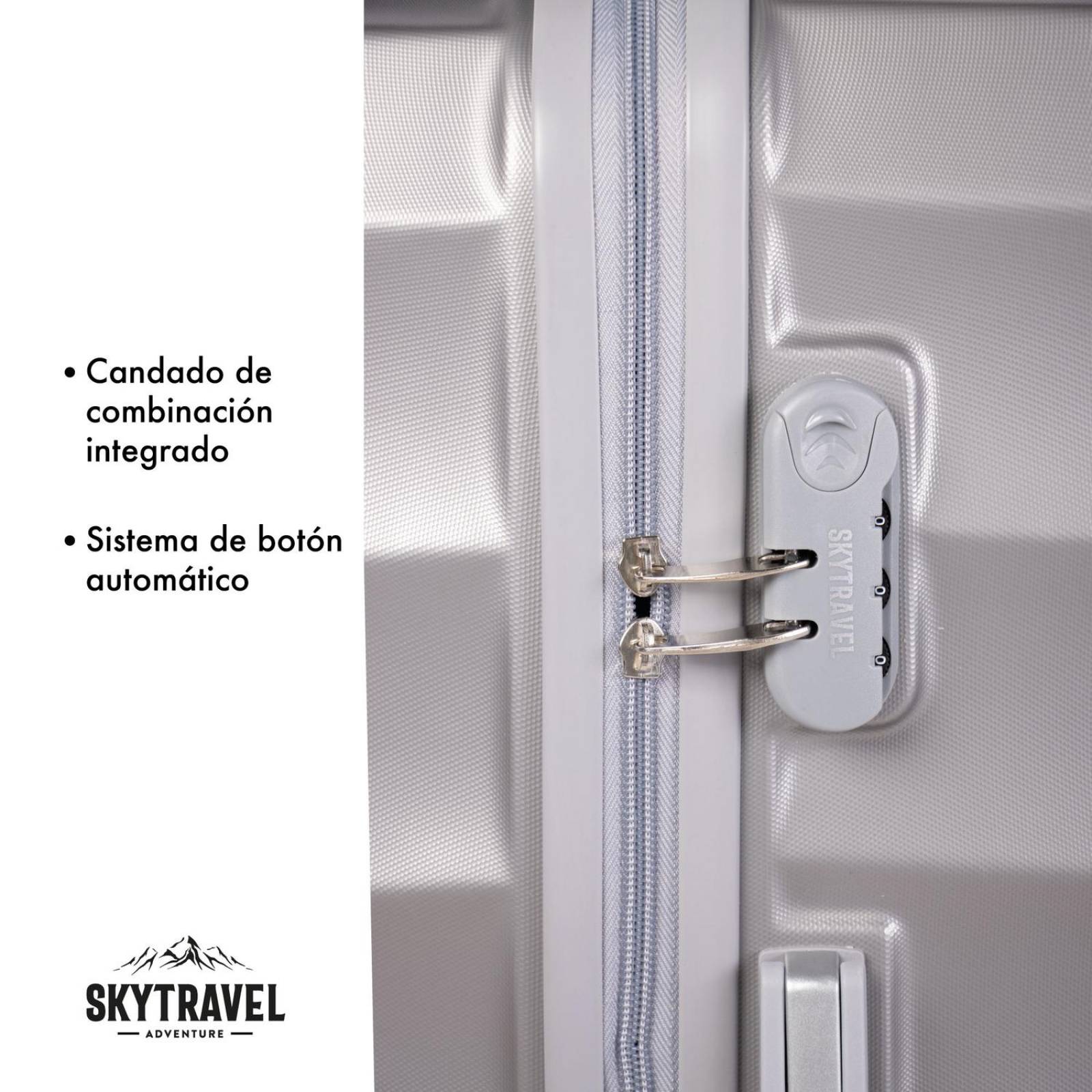 Set De 4 Maletas Rigidas Resistente Juego De Viaje 4 ruedas Plateado