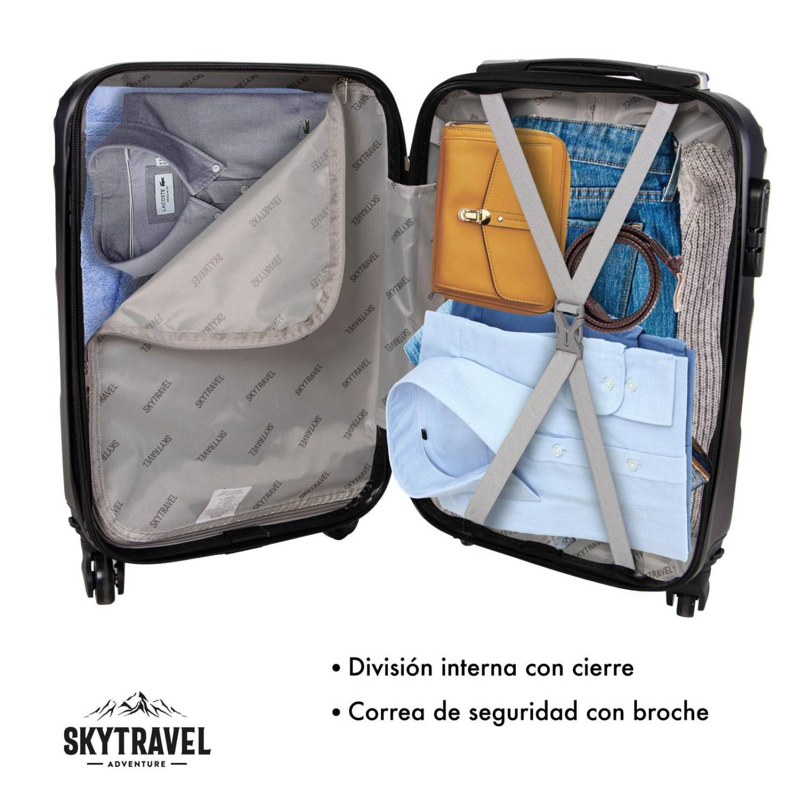 Set De 4 Maletas Para Viaje con Ruedas Rigidas Alta Calidad Negro UNITALLA