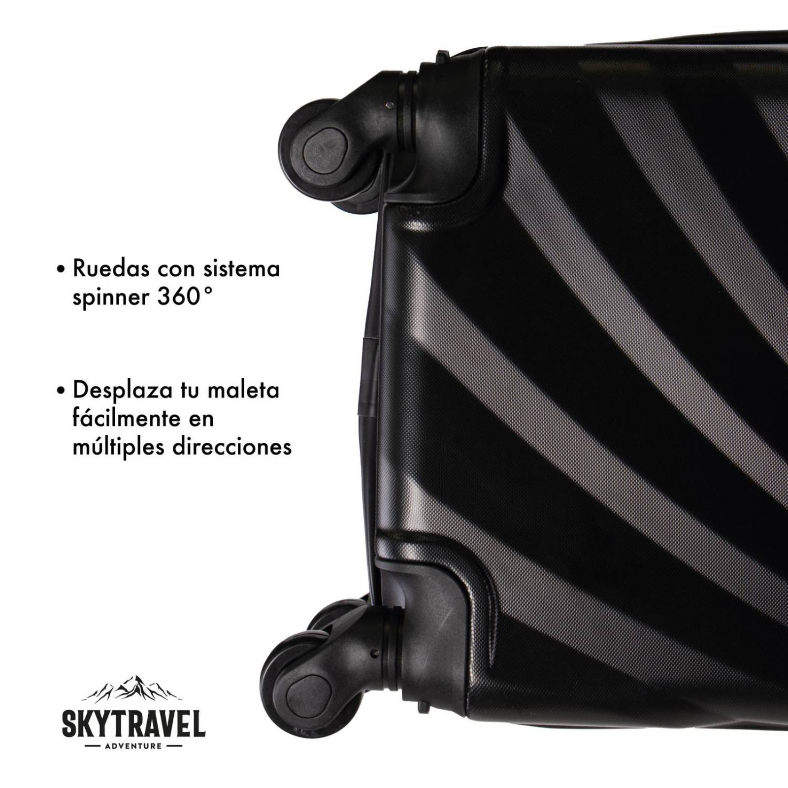 Set De 4 Maletas Para Viaje con Ruedas Rigidas Alta Calidad Negro UNITALLA