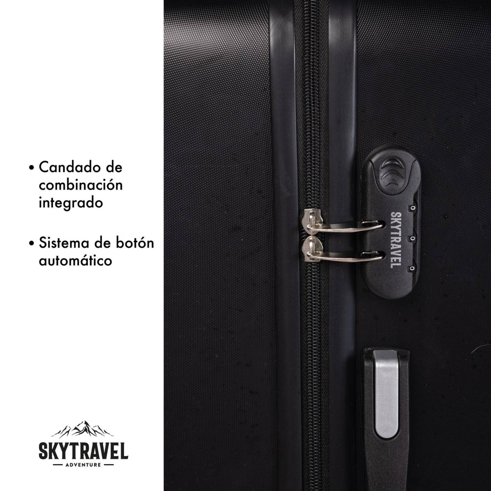 Set De 4 Maletas Para Viaje con Ruedas Rigidas Alta Calidad Negro UNITALLA