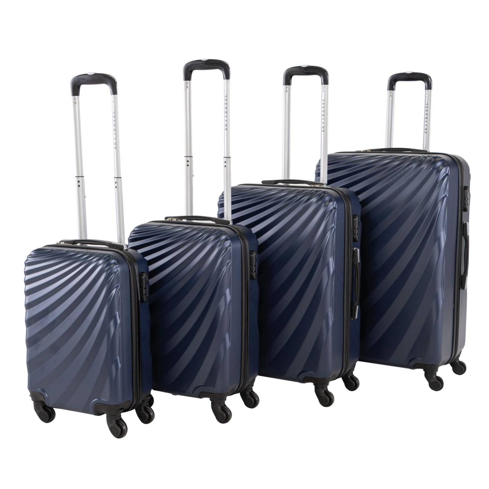 Set De 4 Maletas Para Viaje con Ruedas Rigidas Alta Calidad Azul UNITALLA