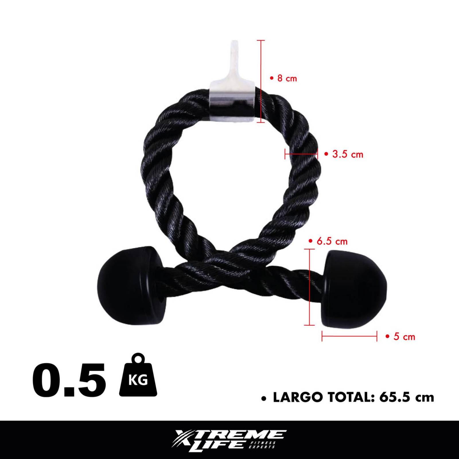 Accesorio Gimnasio Maneral Agarre Cuerda para Tricep /Biceps 