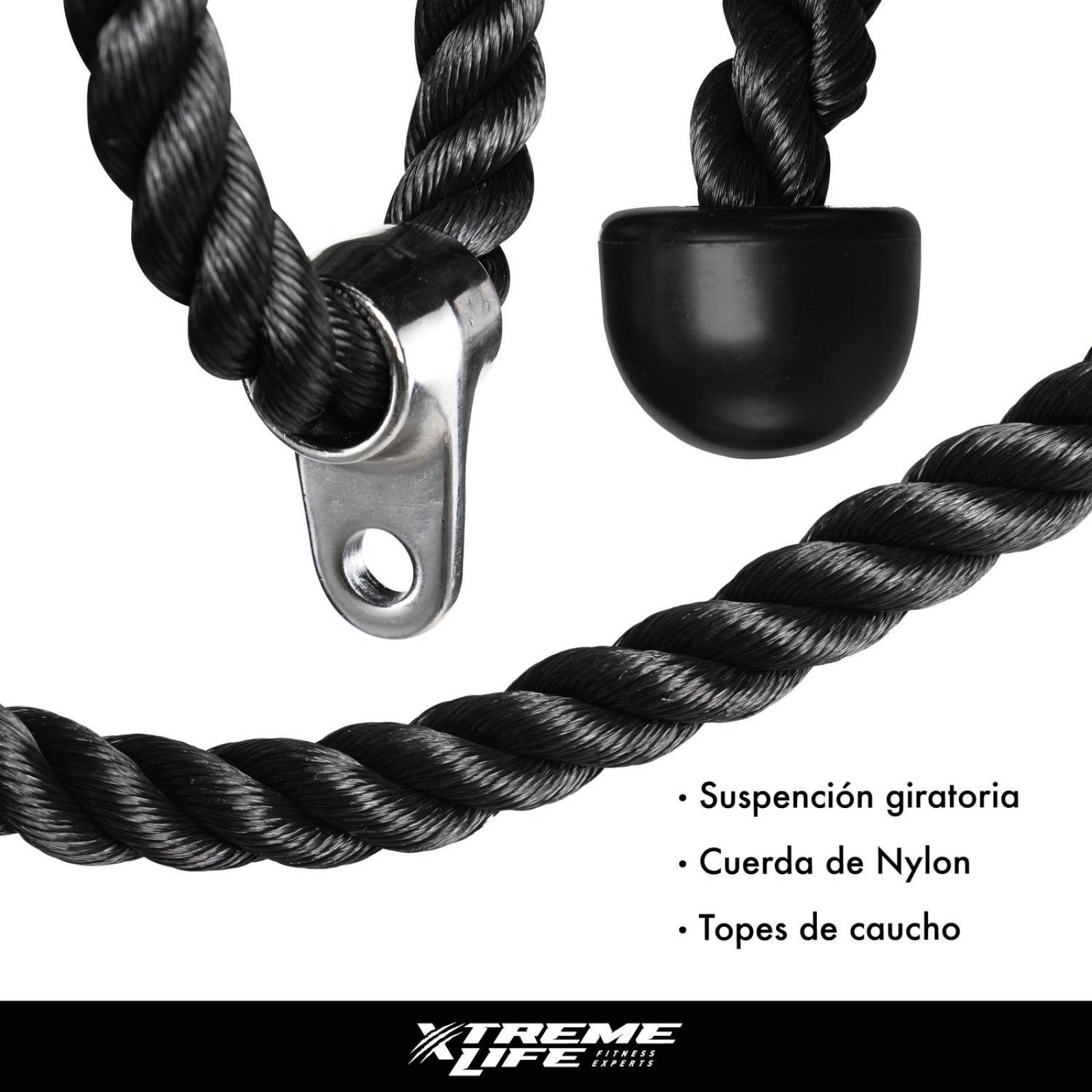 Accesorio Gimnasio Maneral Agarre Cuerda para Tricep /Biceps 