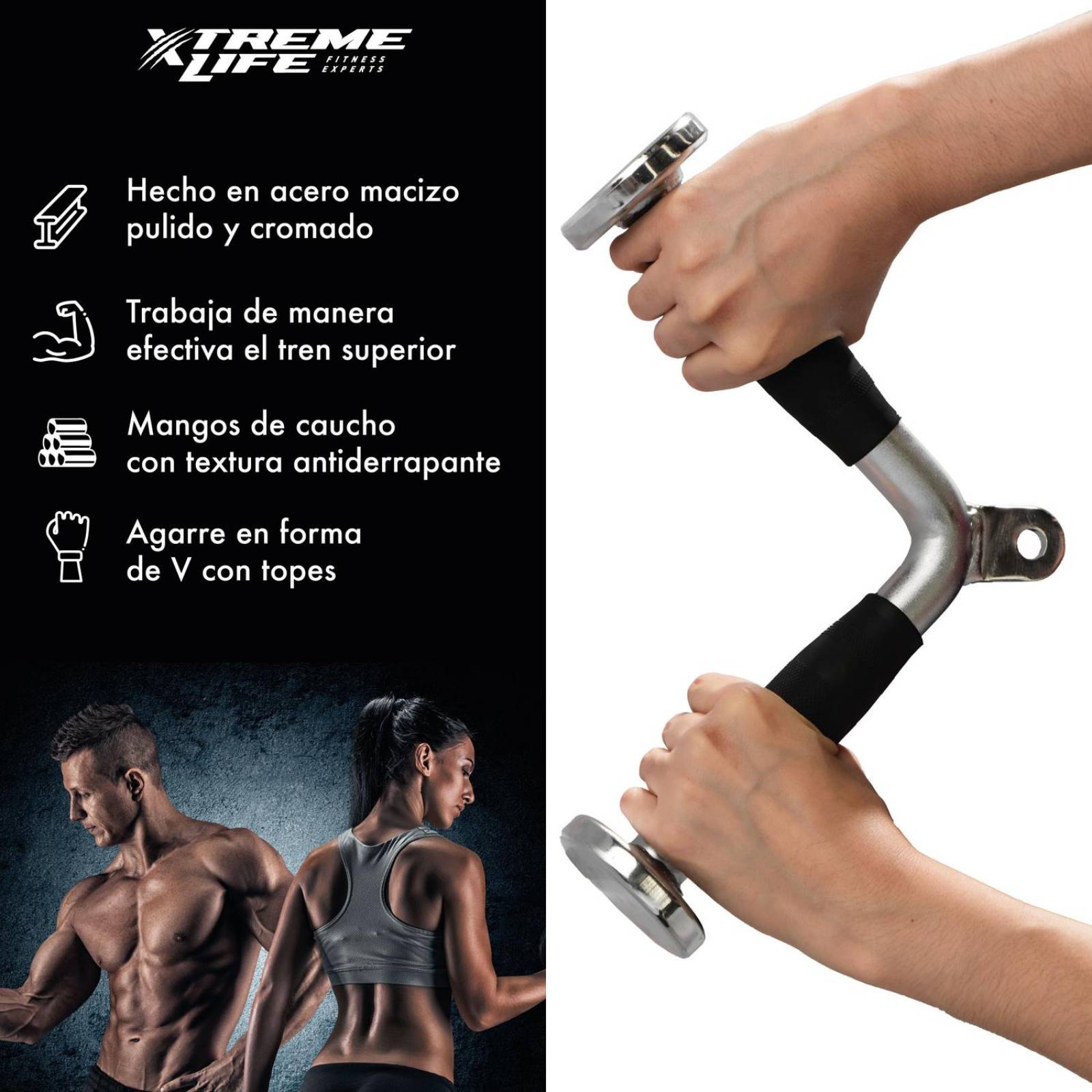 Accesorio Gimnasio Maneral Agarre Barra Tipo V Brazo Tricep 