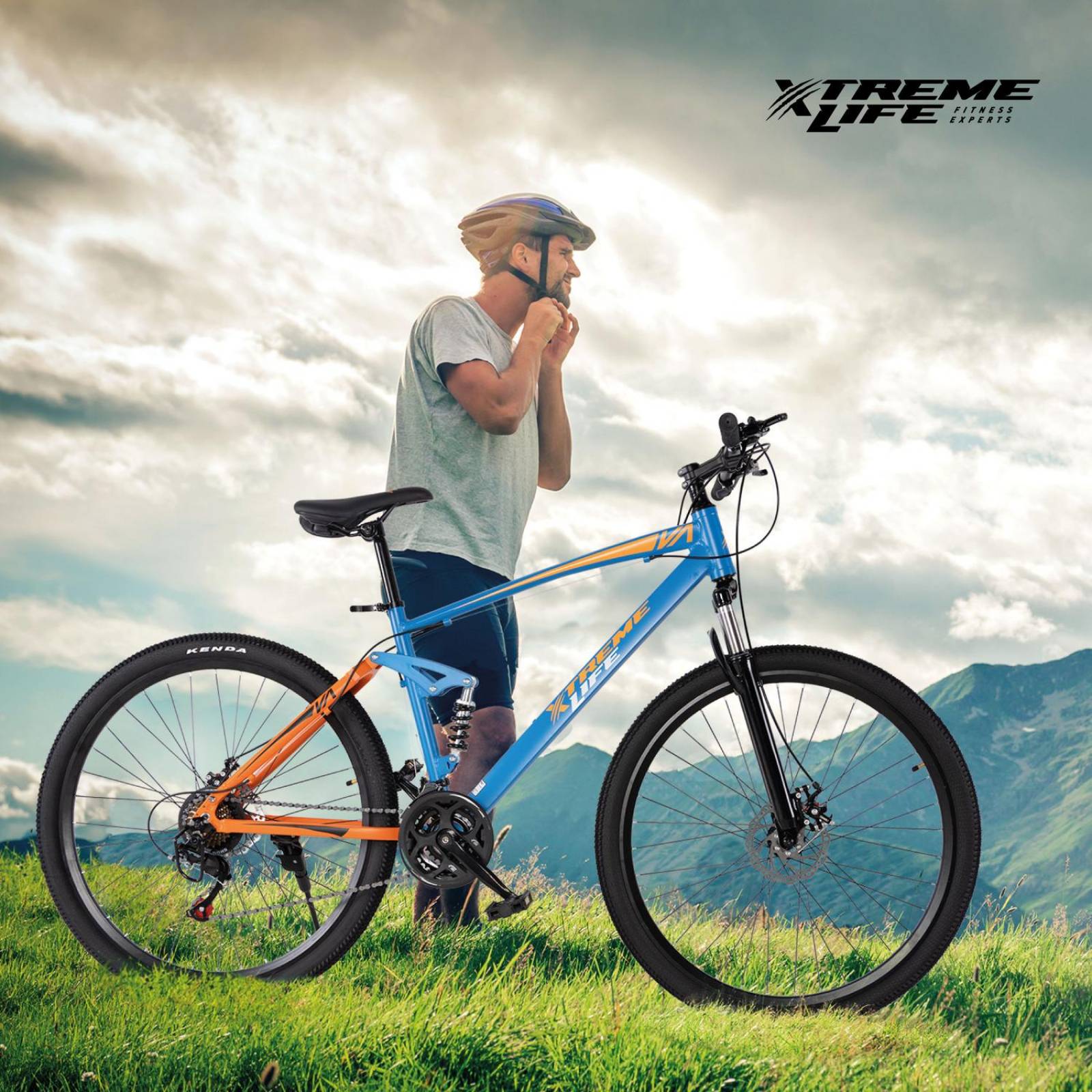 Bicicleta Montaña Aluminio Talla L R-29 21V Doble Suspensión Naranja G