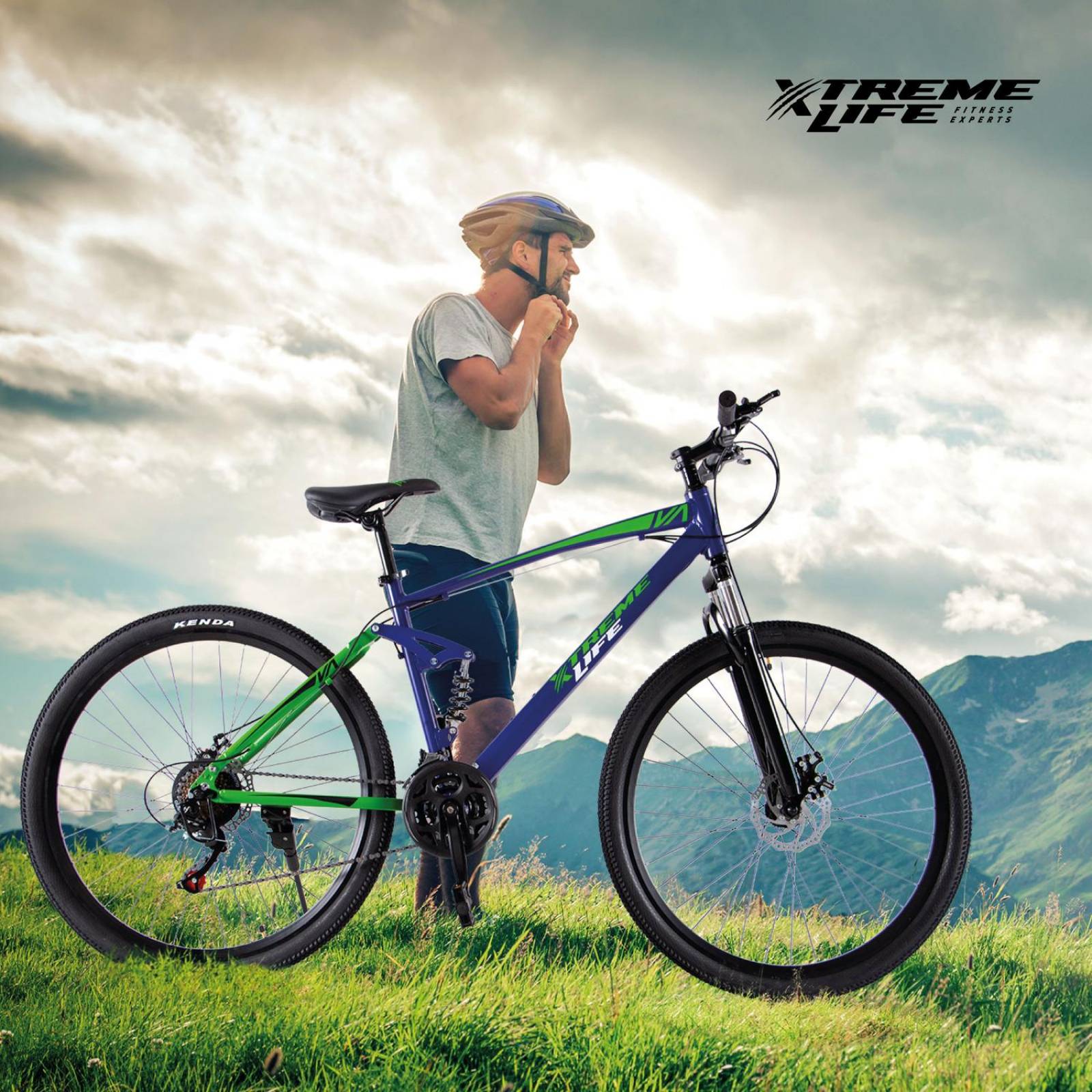 Bicicleta Montaña Aluminio Talla L R-29 21V Doble Suspensión Verde G