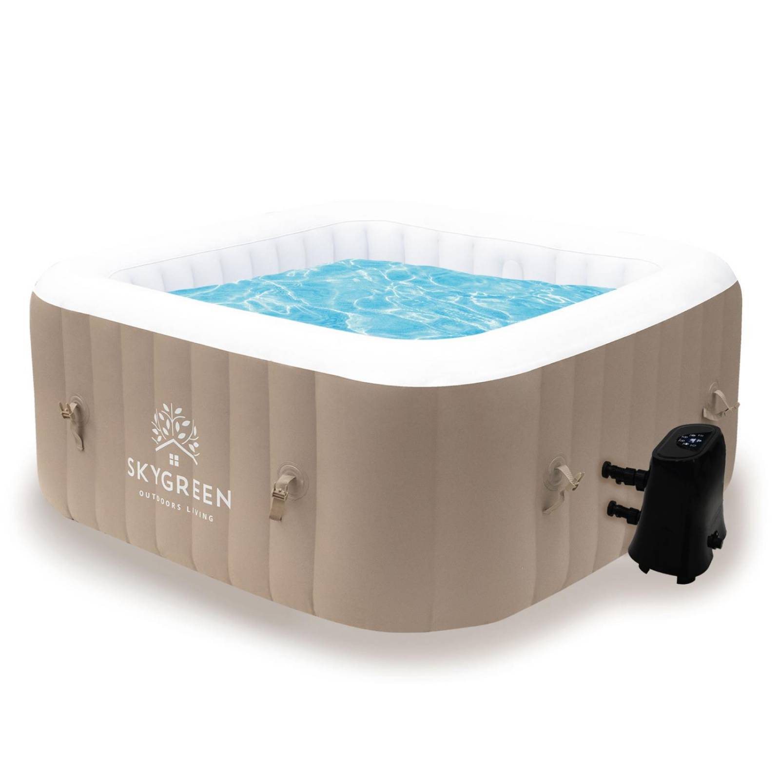 Jacuzi Inflable 4 Personas Hidromasaje con Doble Filtro 