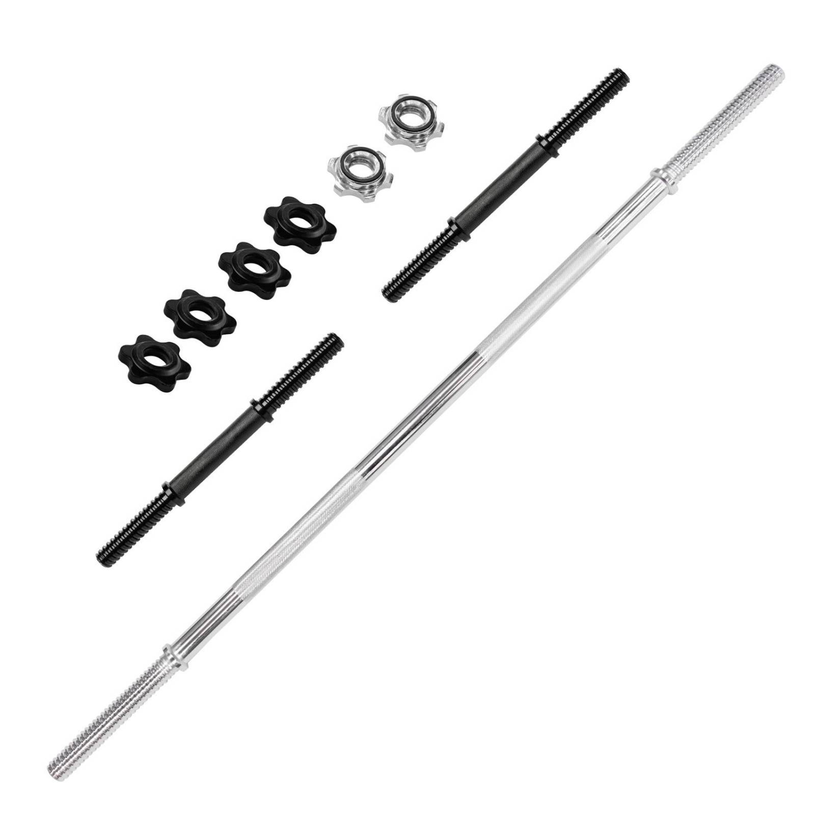 Set de Mancuernas y Barra plana 1 pulgada Pesas Macizas 