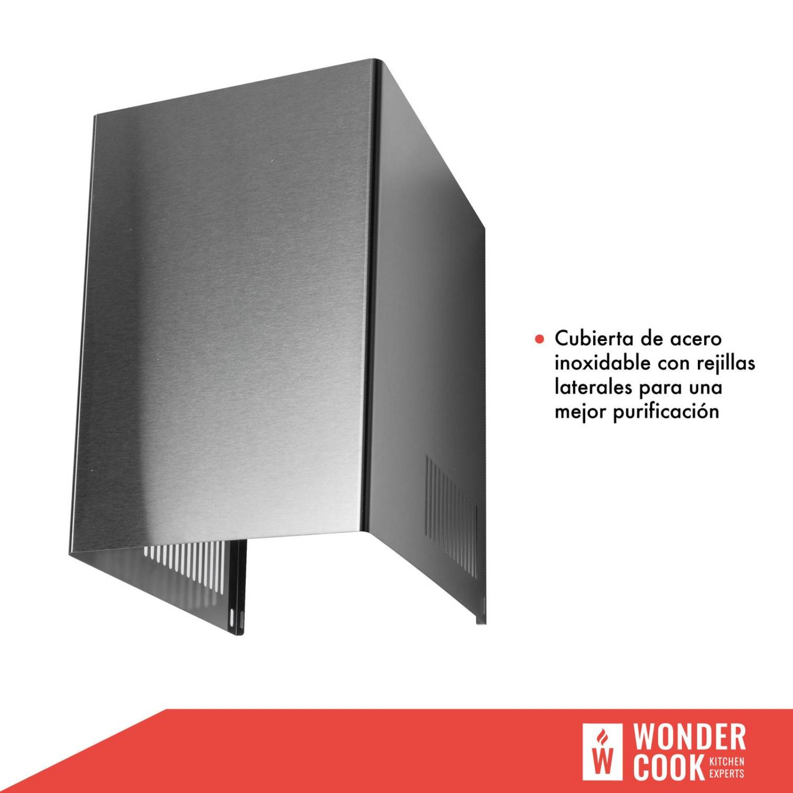 Campana Extractora Cocina Vidrio Templado Acero Inox 