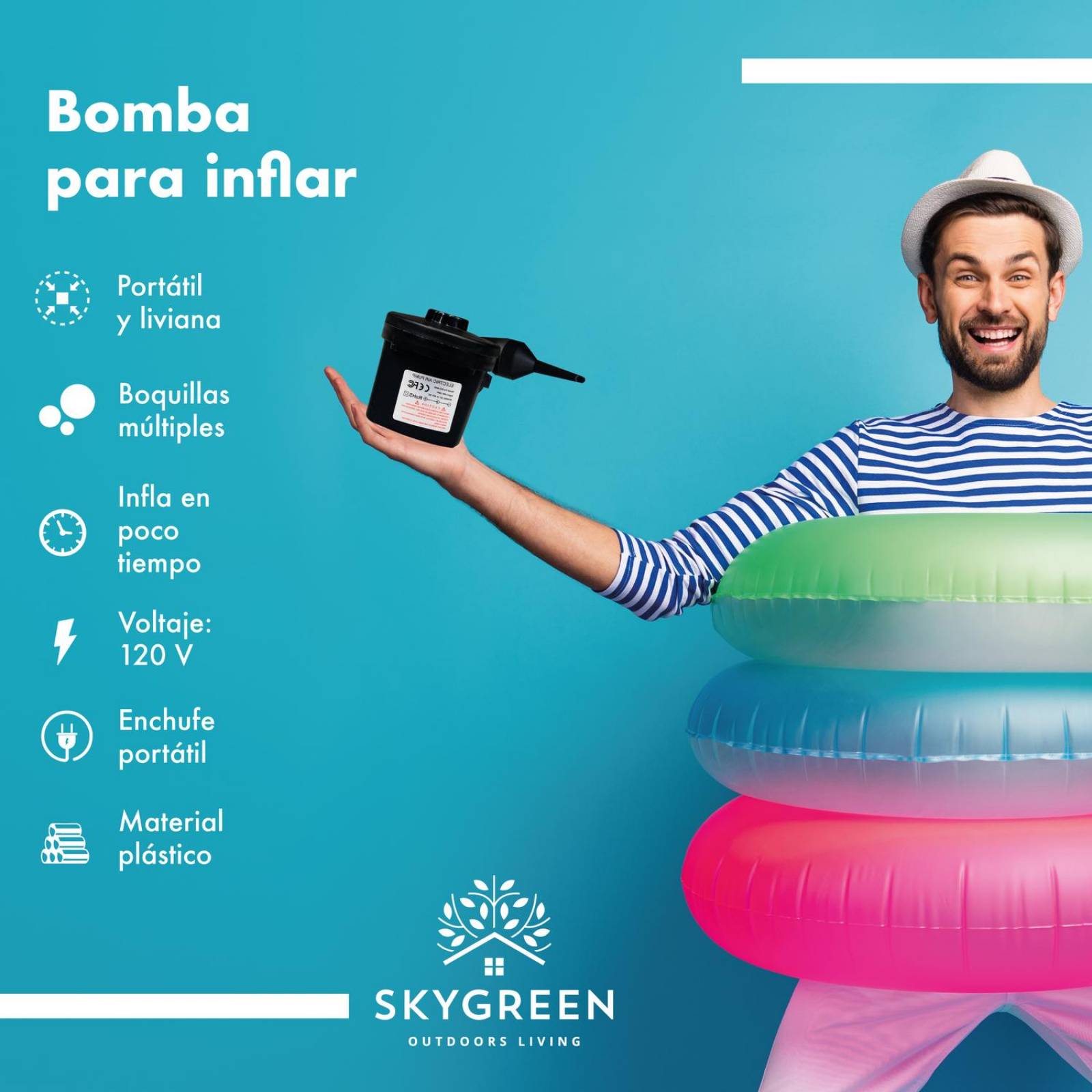 Inflador Eléctrico Para Colchones Y Piscinas Inflables 