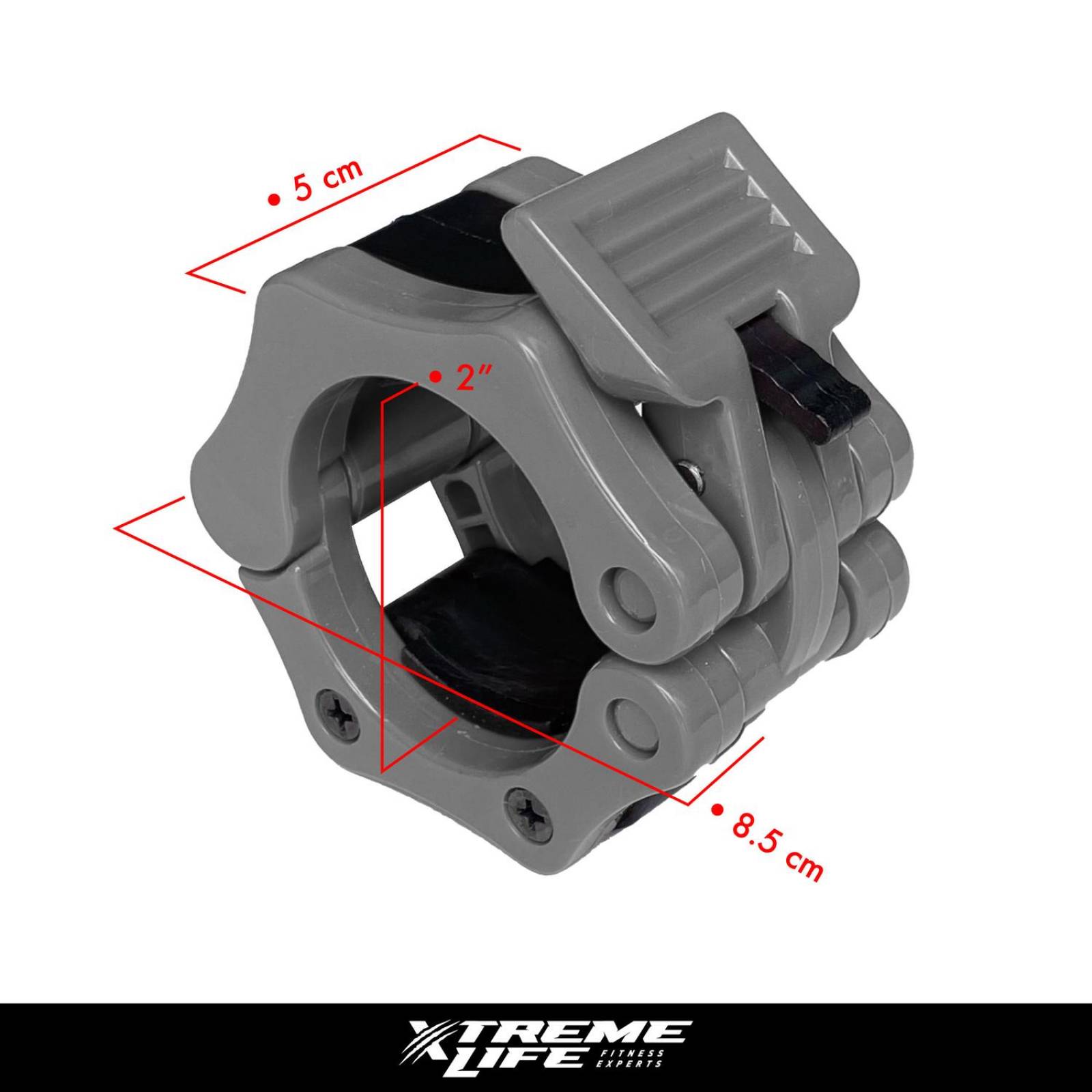 Par de Seguros Barra Olimpica 2 Pulgadas Mancuernas Pesas Gris CH