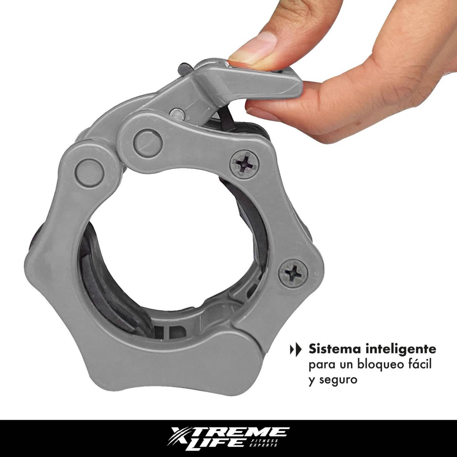 Par de Seguros Barra Olimpica 2 Pulgadas Mancuernas Pesas Gris CH