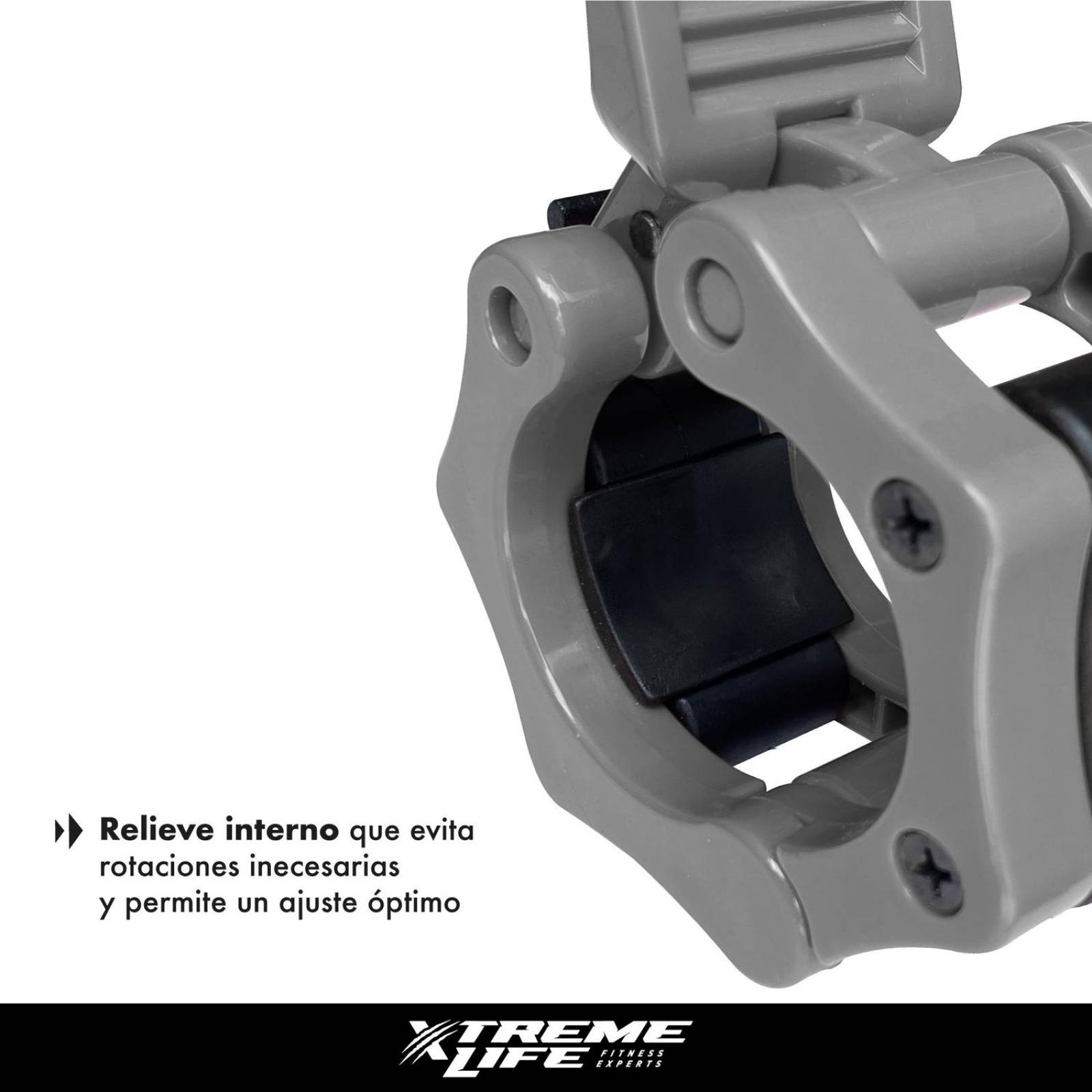 Par de Seguros Barra Olimpica 2 Pulgadas Mancuernas Pesas Gris CH