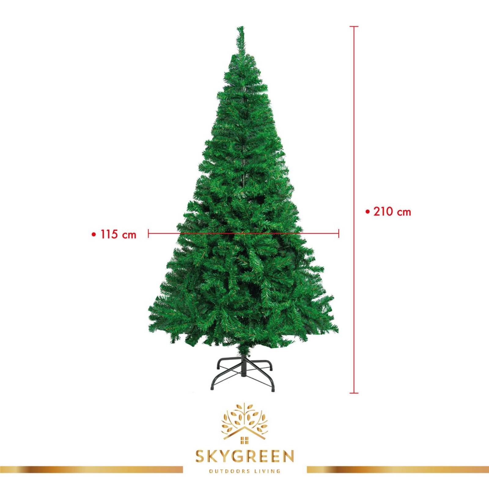 Arbol de Navidad Pino Artificial 2.10m Frondoso Follaje Verde G