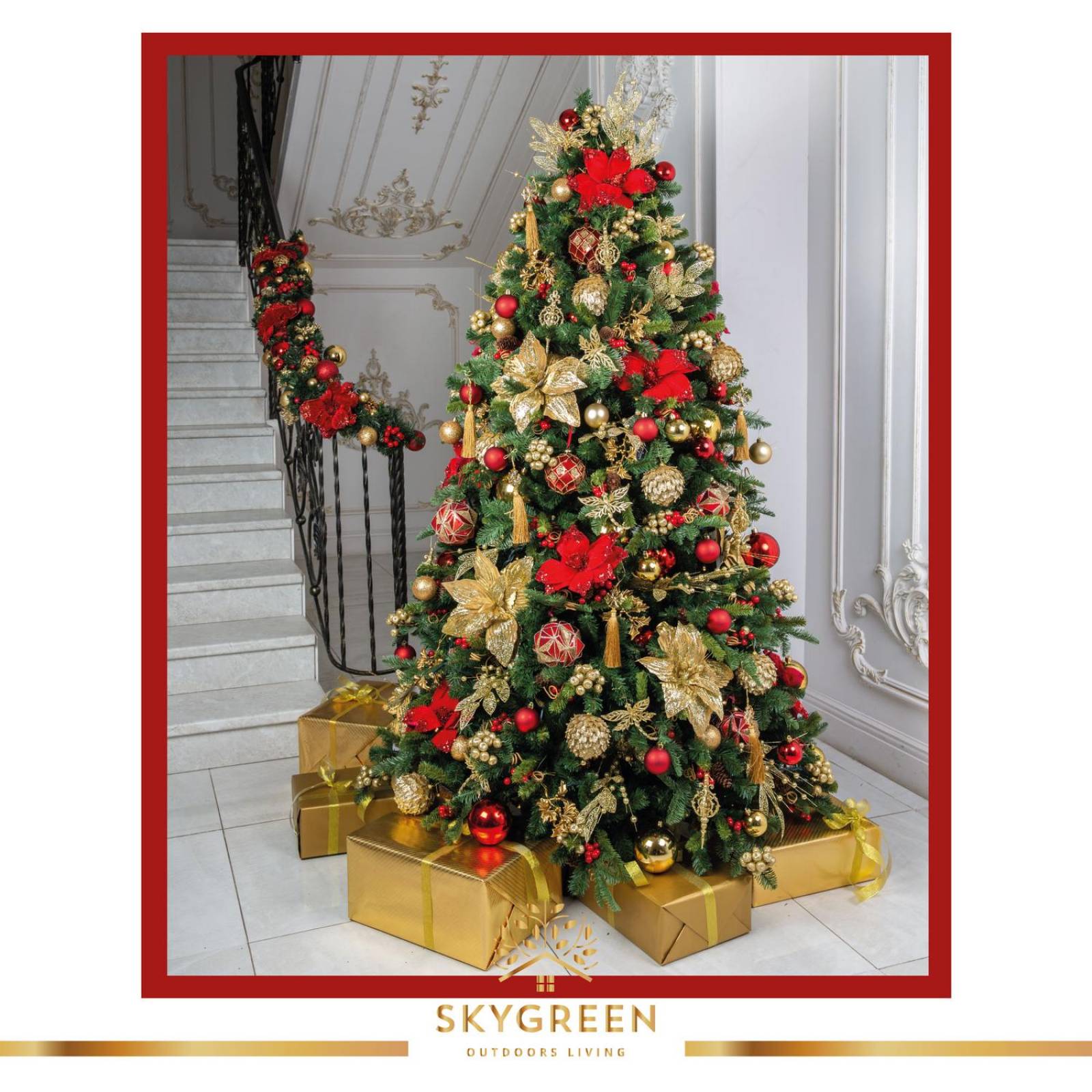 Arbol de Navidad Pino Artificial 2.10m Frondoso Follaje Verde G