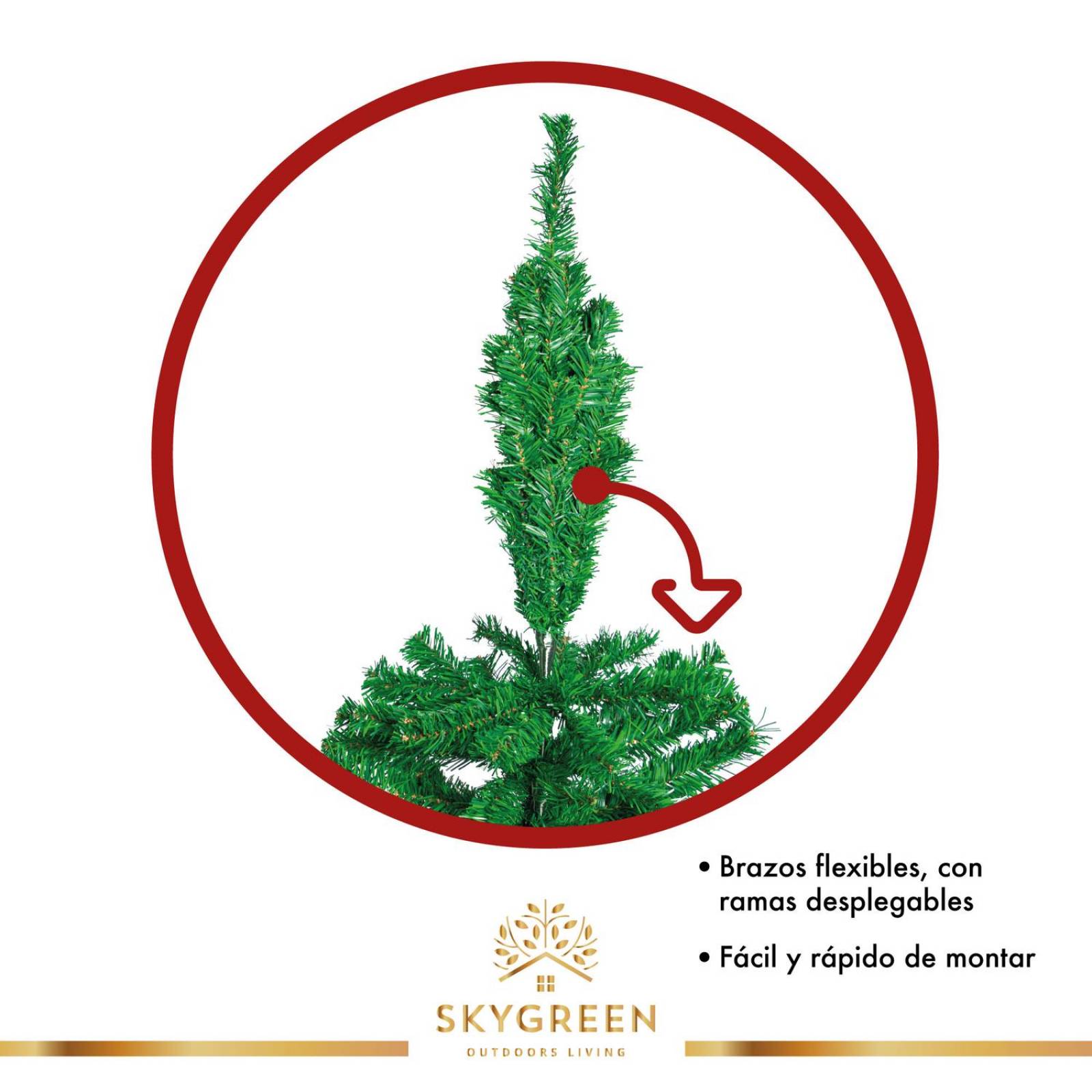 Arbol de Navidad Pino Artificial 2.10m Frondoso Follaje Verde G