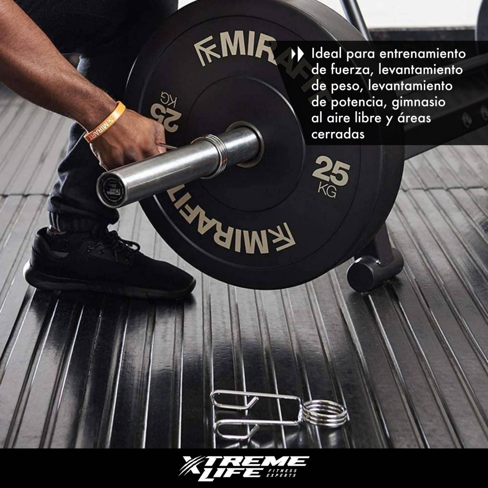 Par de Seguros Barra Olimpica 2 Pulgadas Liberacion Rapida Plateado CH