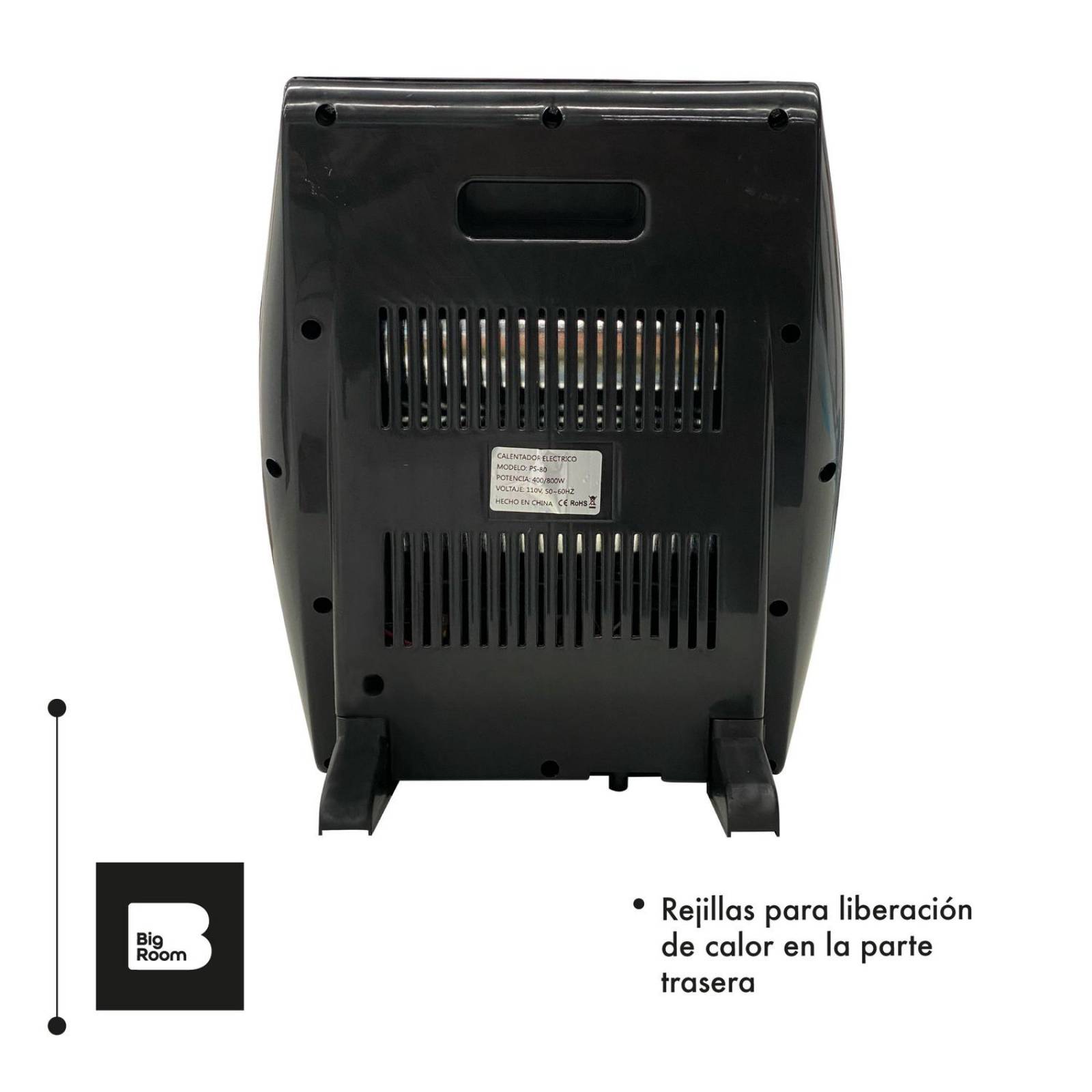 Calentador Electrico de Cuarzo Portatil 2 Niveles de Calor Chico Negro