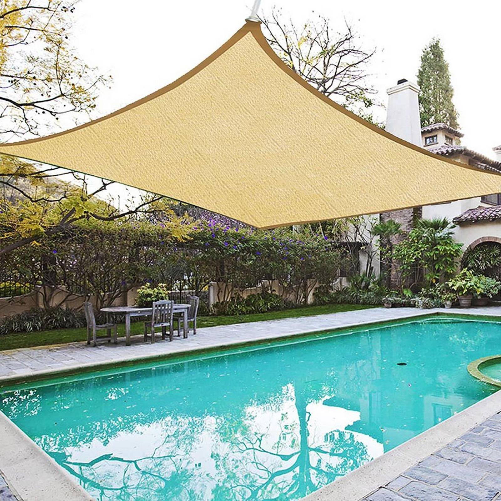 Malla Sombra 6x4 Lista Para Colocar 90% Raschel Reforzada UV Beige