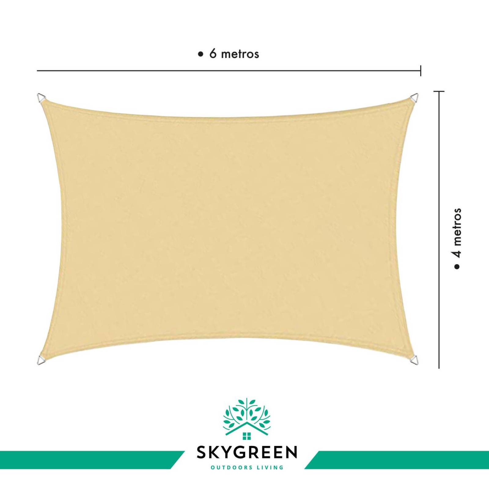 Malla Sombra 6x4 Lista Para Colocar 90% Raschel Reforzada UV Beige