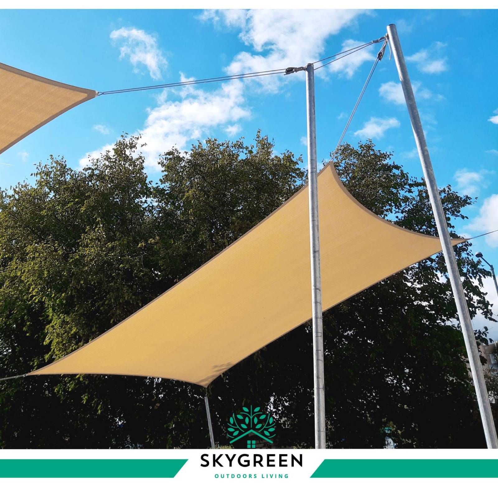 Malla Sombra 6x4 Lista Para Colocar 90% Raschel Reforzada UV Beige