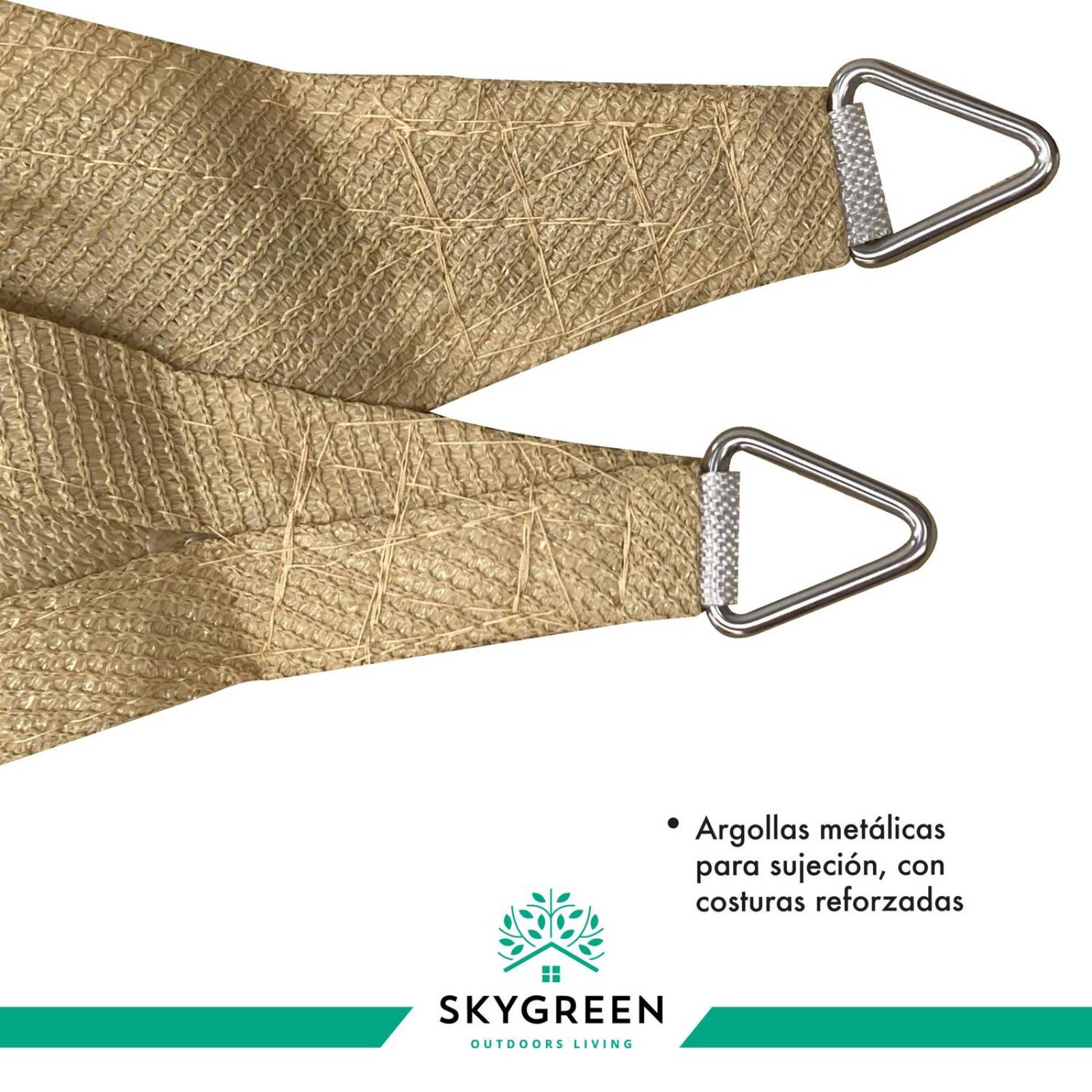 Malla Sombra 6x4 Lista Para Colocar 90% Raschel Reforzada UV Beige