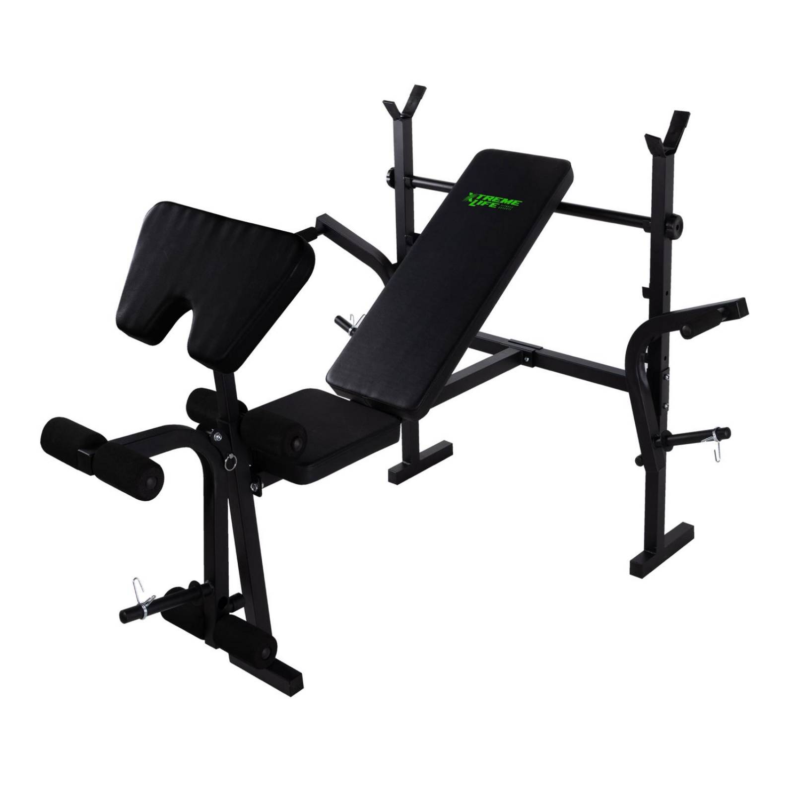 Banco Multiposiciones 5 en 1 + Predicador Biceps Negro G