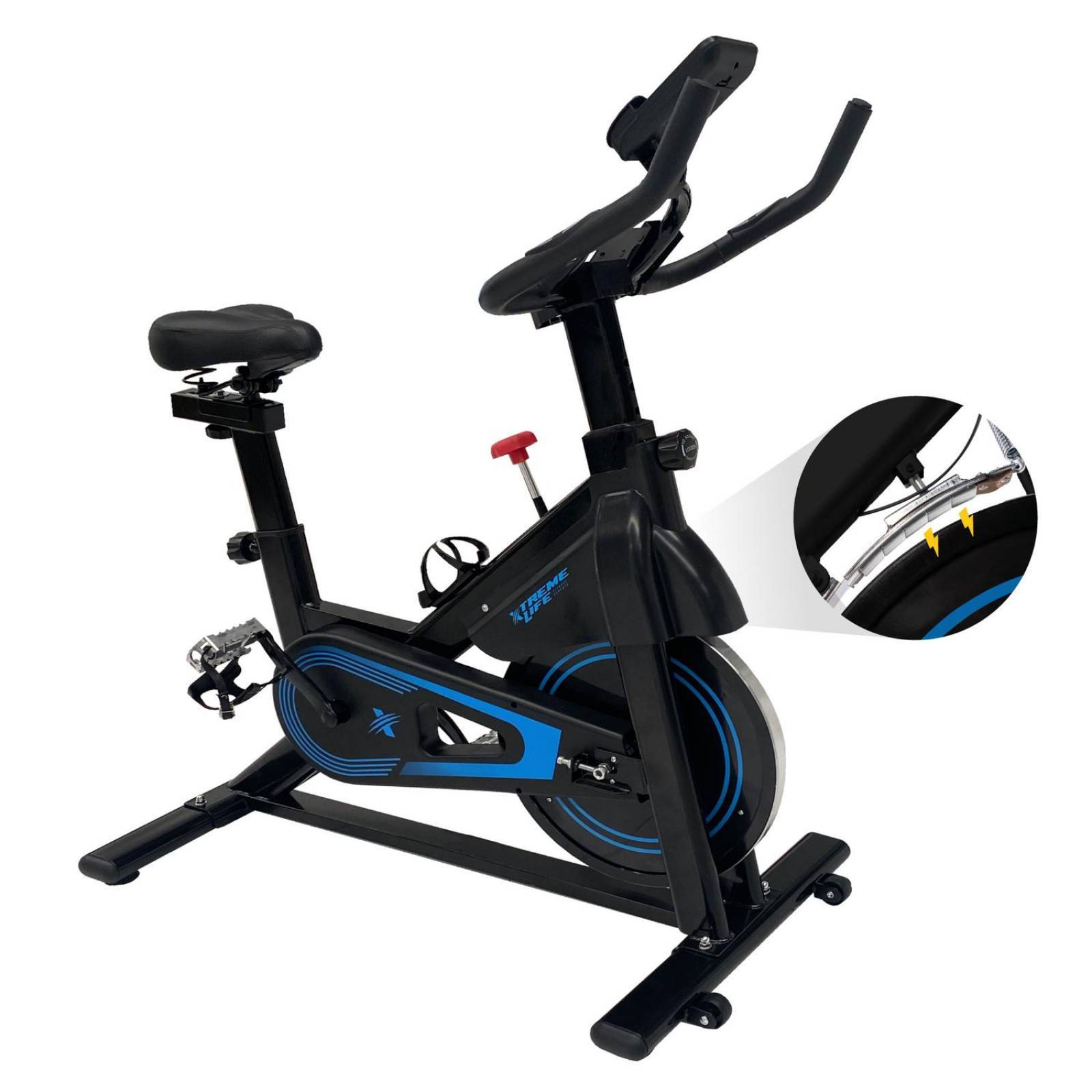Bicicleta Spinning 15 kg Freno Magnetico Bicicleta Fija Gym Negro