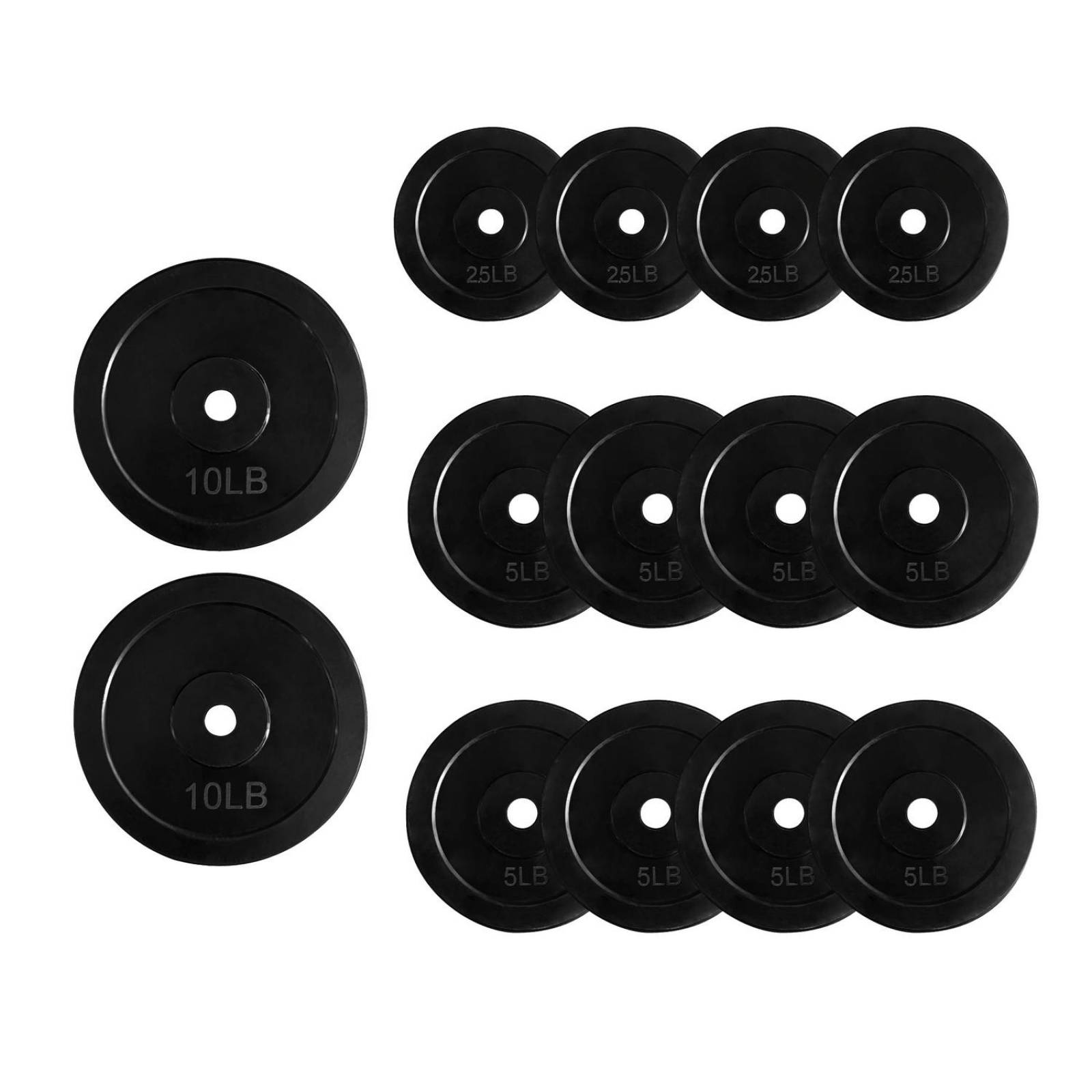 Discos Para Pesas Kit de 70 Lbs Recubiertos Ejercicio GYM Negro