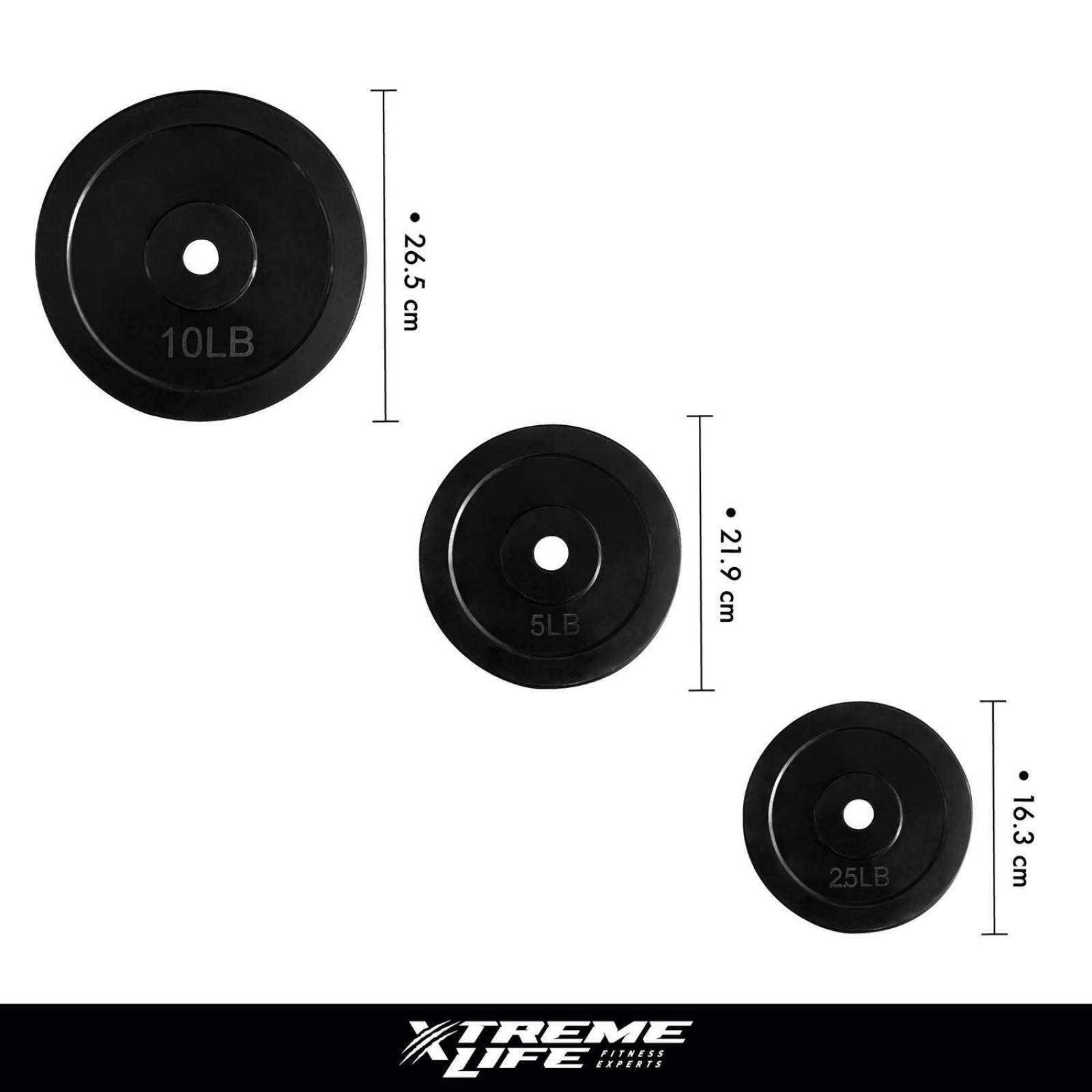 Discos Para Pesas Kit de 70 Lbs Recubiertos Ejercicio GYM Negro