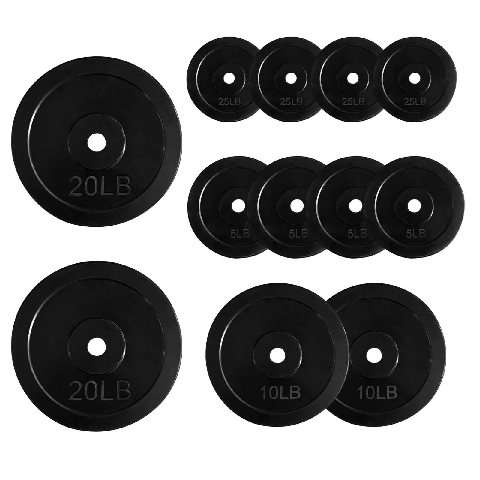 Discos Para Pesas Kit de 90 Lbs Recubiertos Ejercicio GYM Negro
