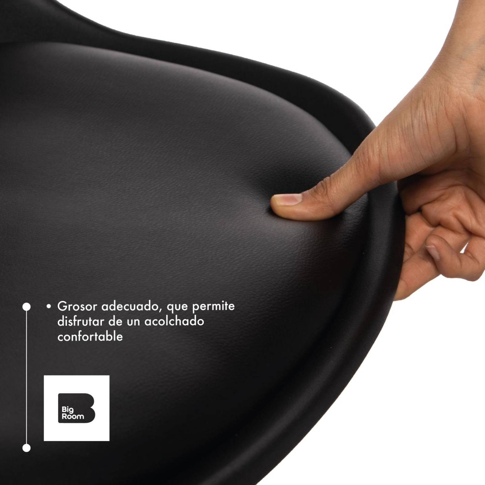 Set 6 Sillas Acolchadas Eames Silla Oficina Patas de Madera Negro G