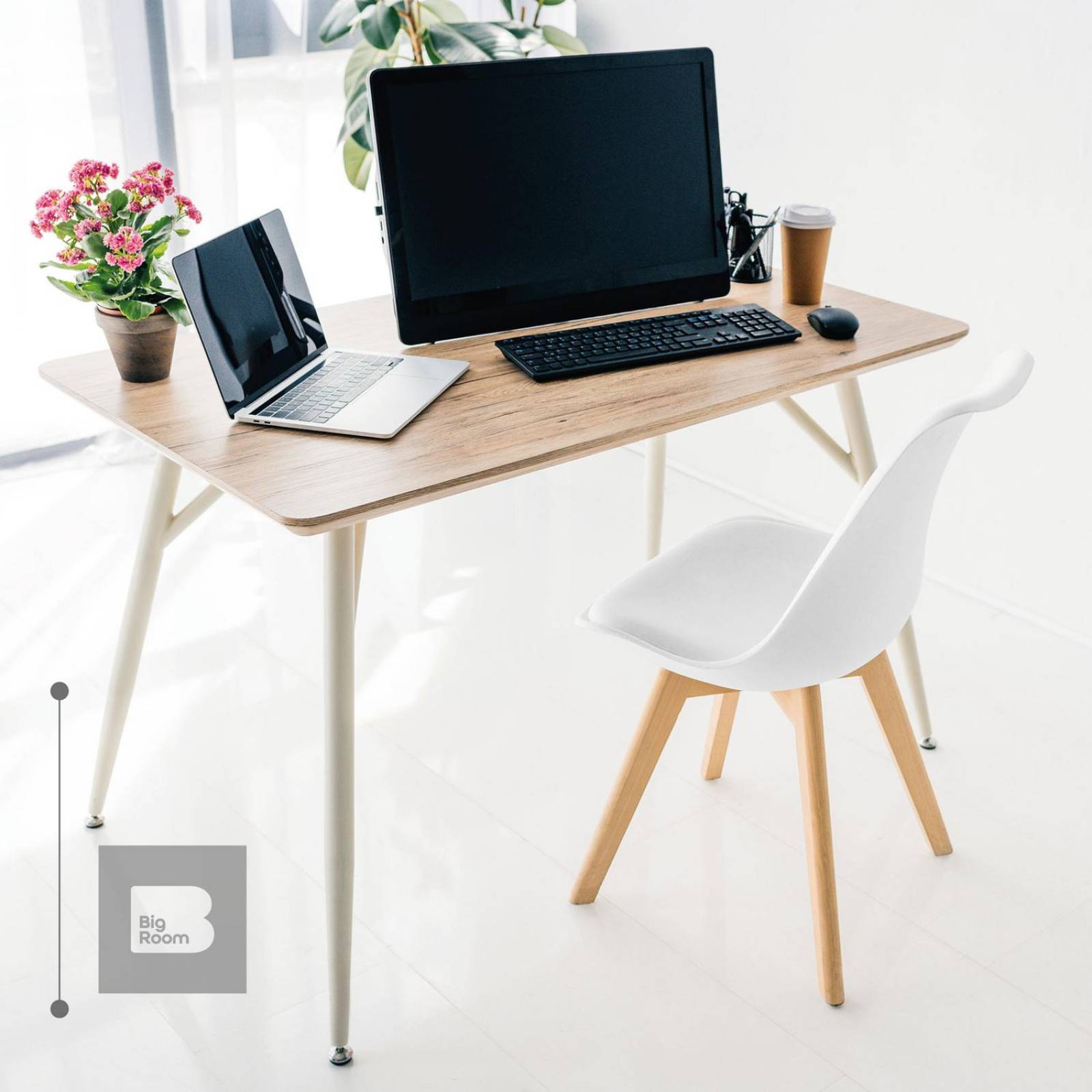 Set 6 Sillas Acolchadas Eames Silla Oficina Patas de Madera Blanco G