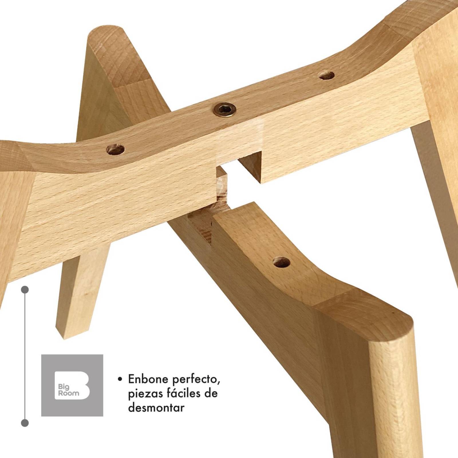 Set 6 Sillas Acolchadas Eames Silla Oficina Patas de Madera Blanco G