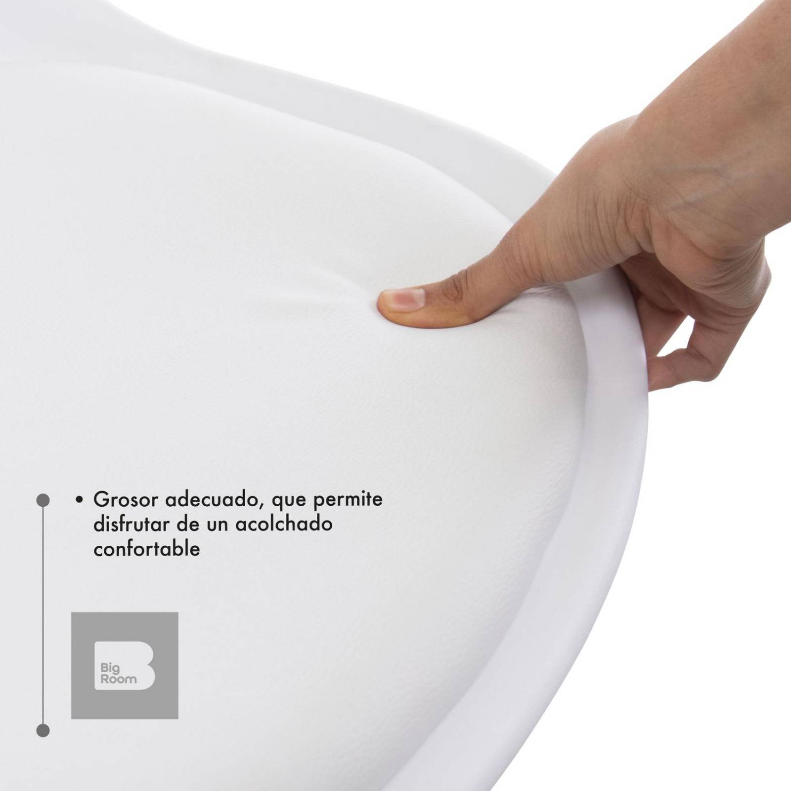 Set 6 Sillas Acolchadas Eames Silla Oficina Patas de Madera Blanco G