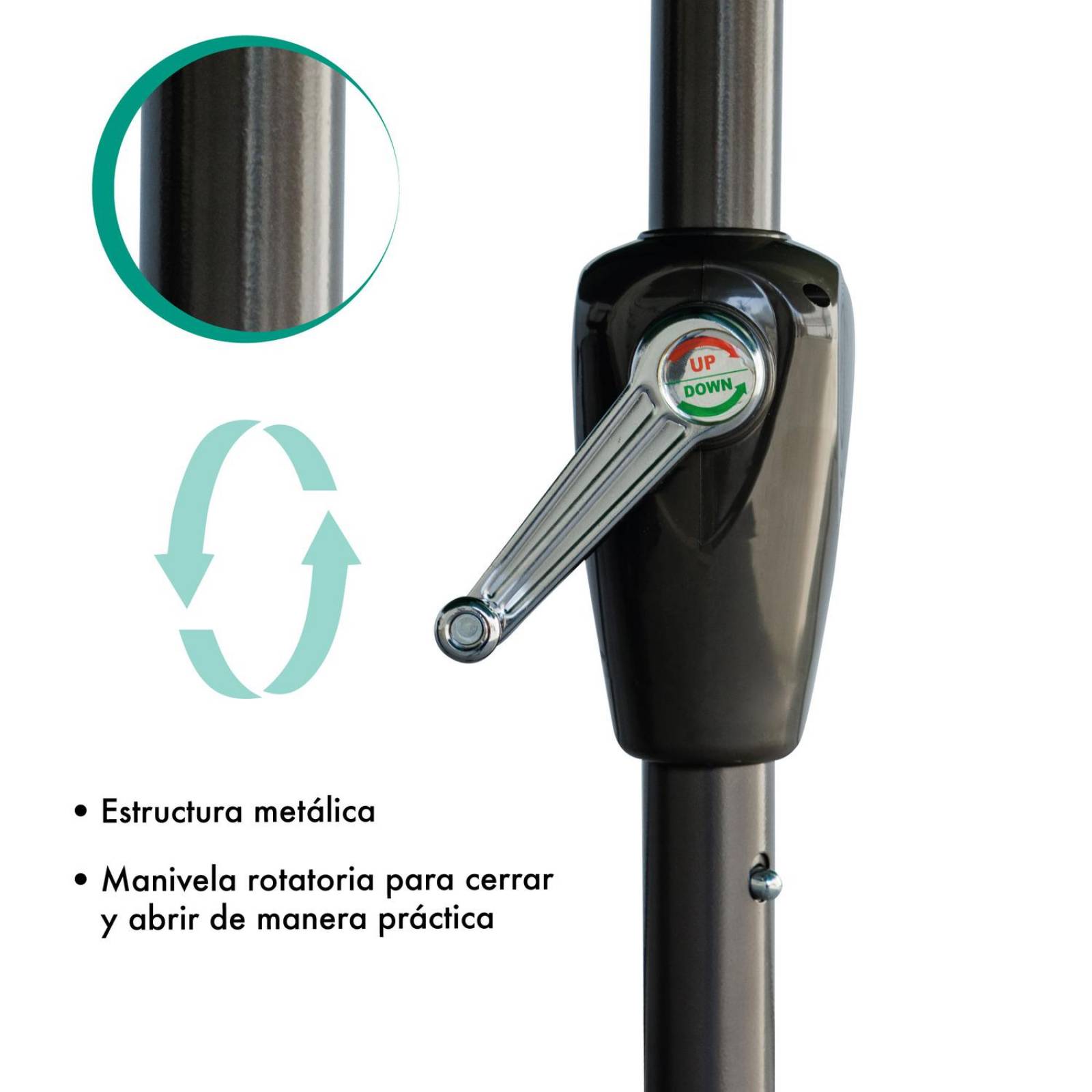 Sombrilla Para Exterior Con Base Metalica Jardin Playa 3 Mts Acero Reforzada SKYGREEN Lona Repelente Beige