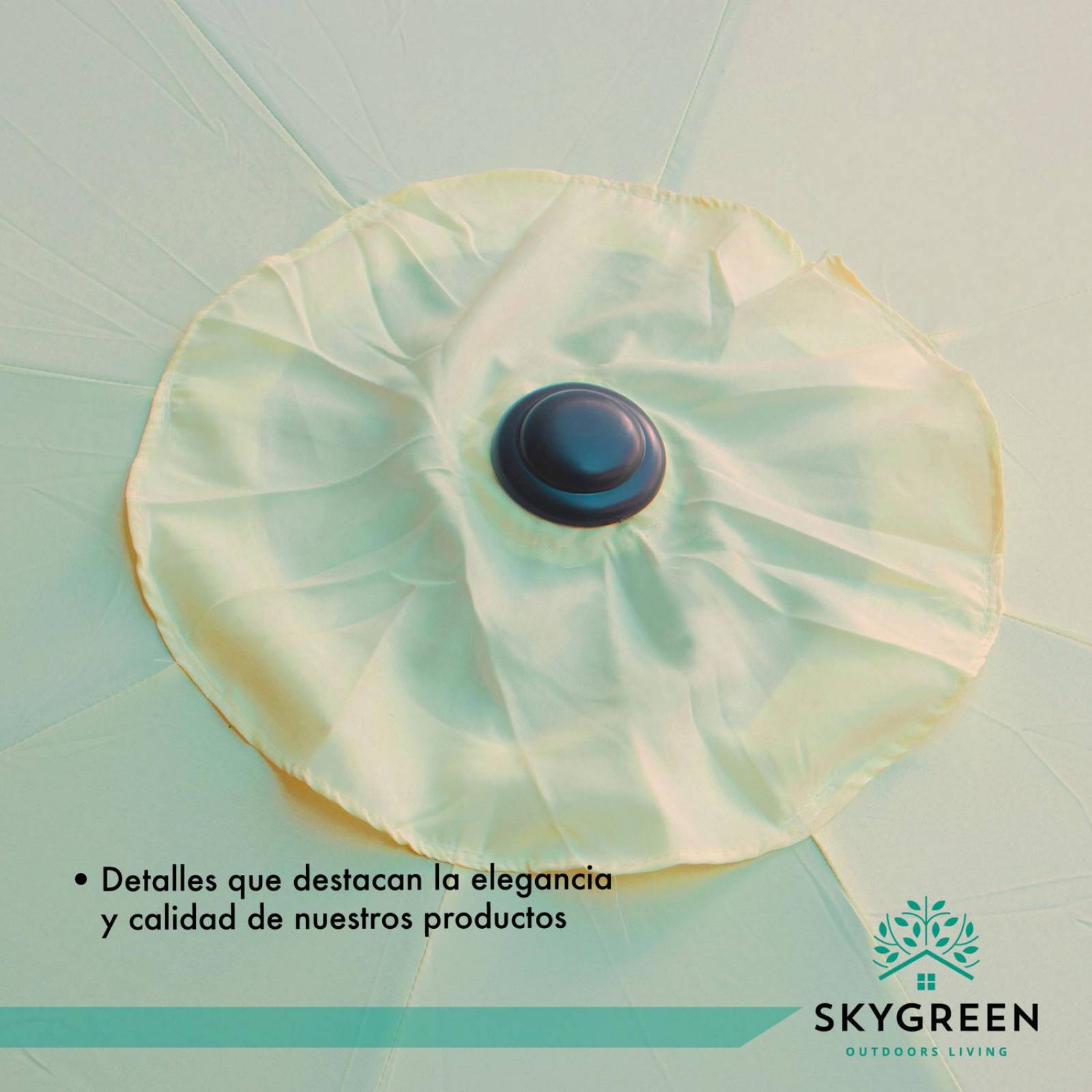 Sombrilla Para Exterior Con Base Metalica Jardin Playa 3 Mts Acero Reforzada SKYGREEN Lona Repelente Beige