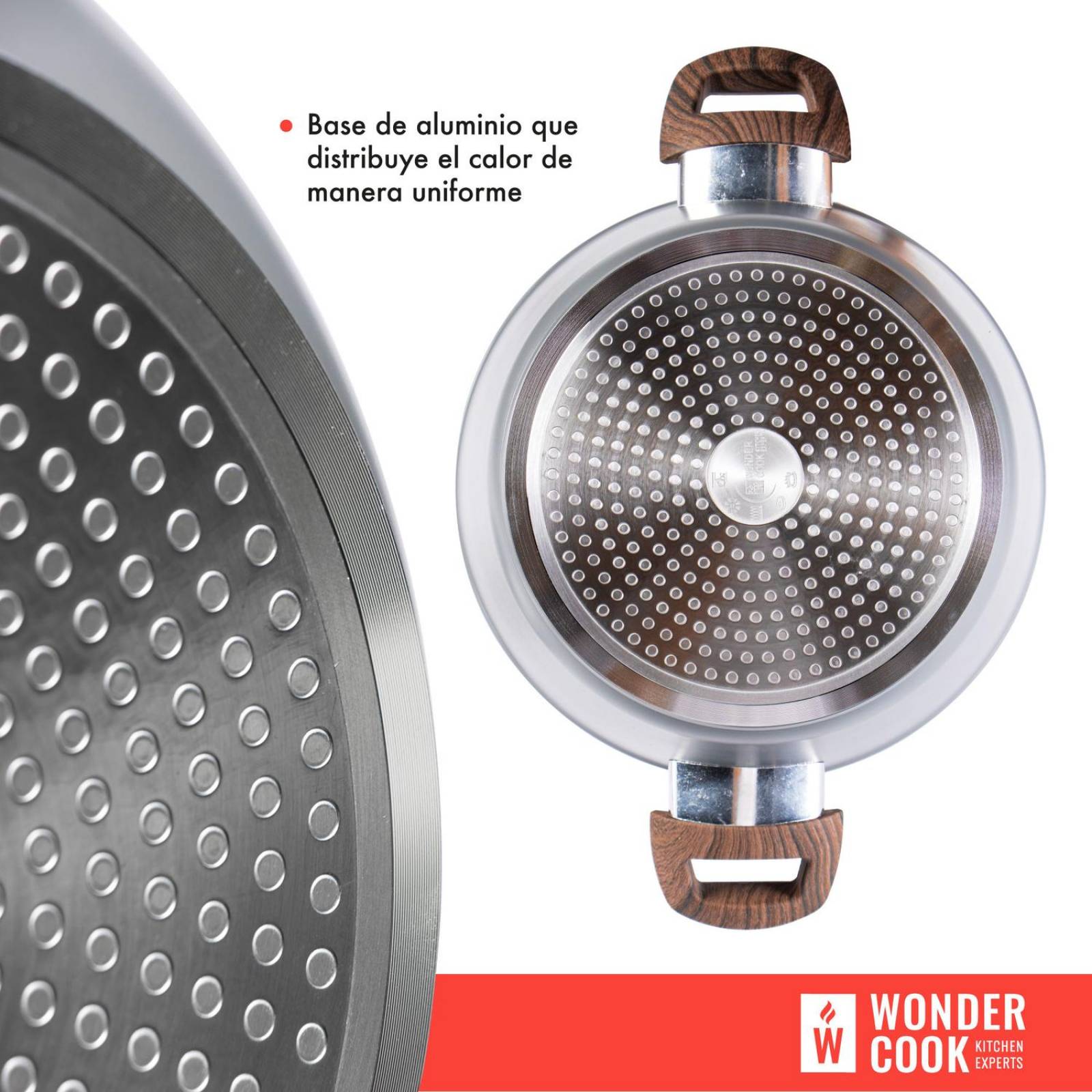 Bateria de Cocina Cacerolas y Sartenes Granito (7 Piezas) Gris M