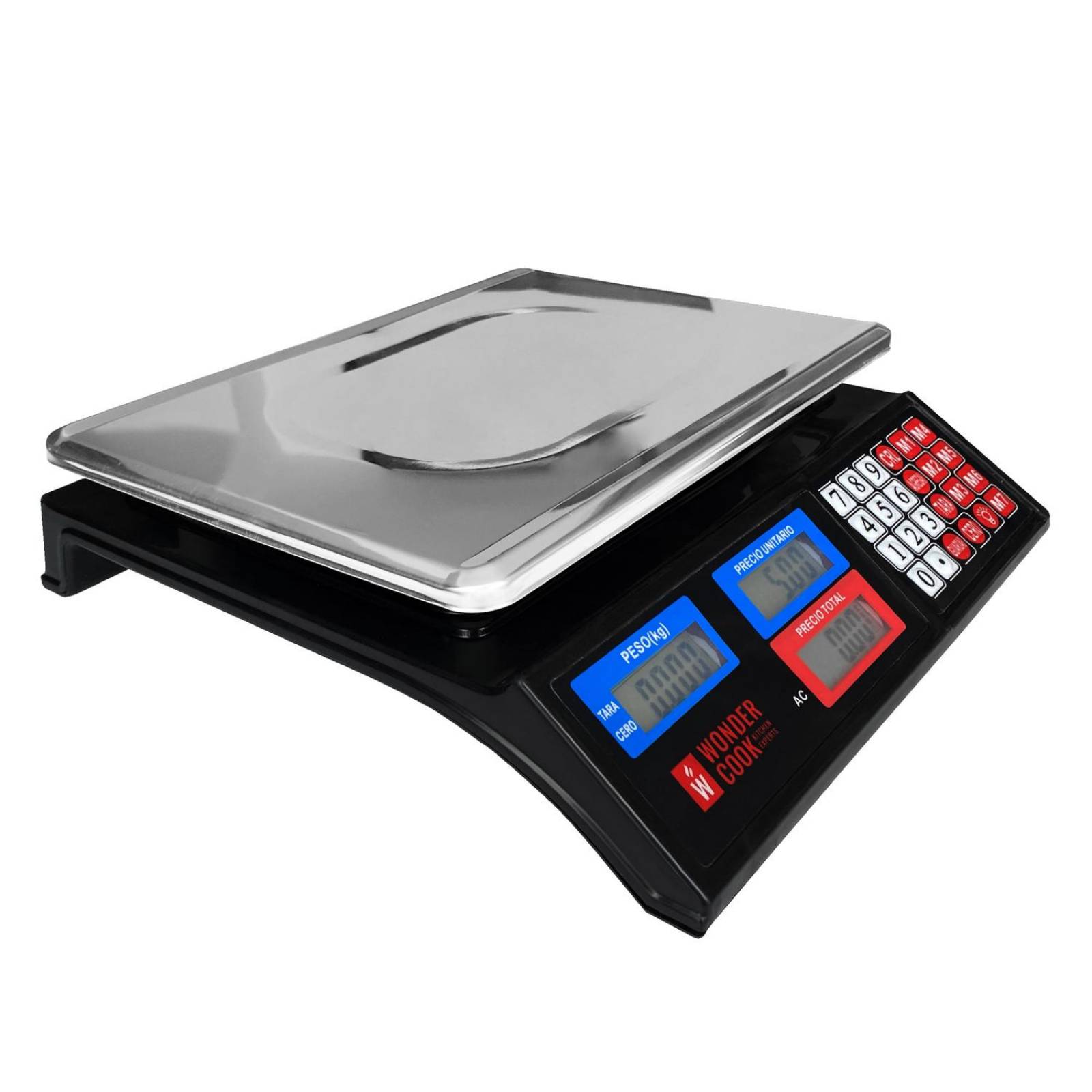 Bascula Digital Comercial 30 Kilos Recargable Tienda Negro 34 cm