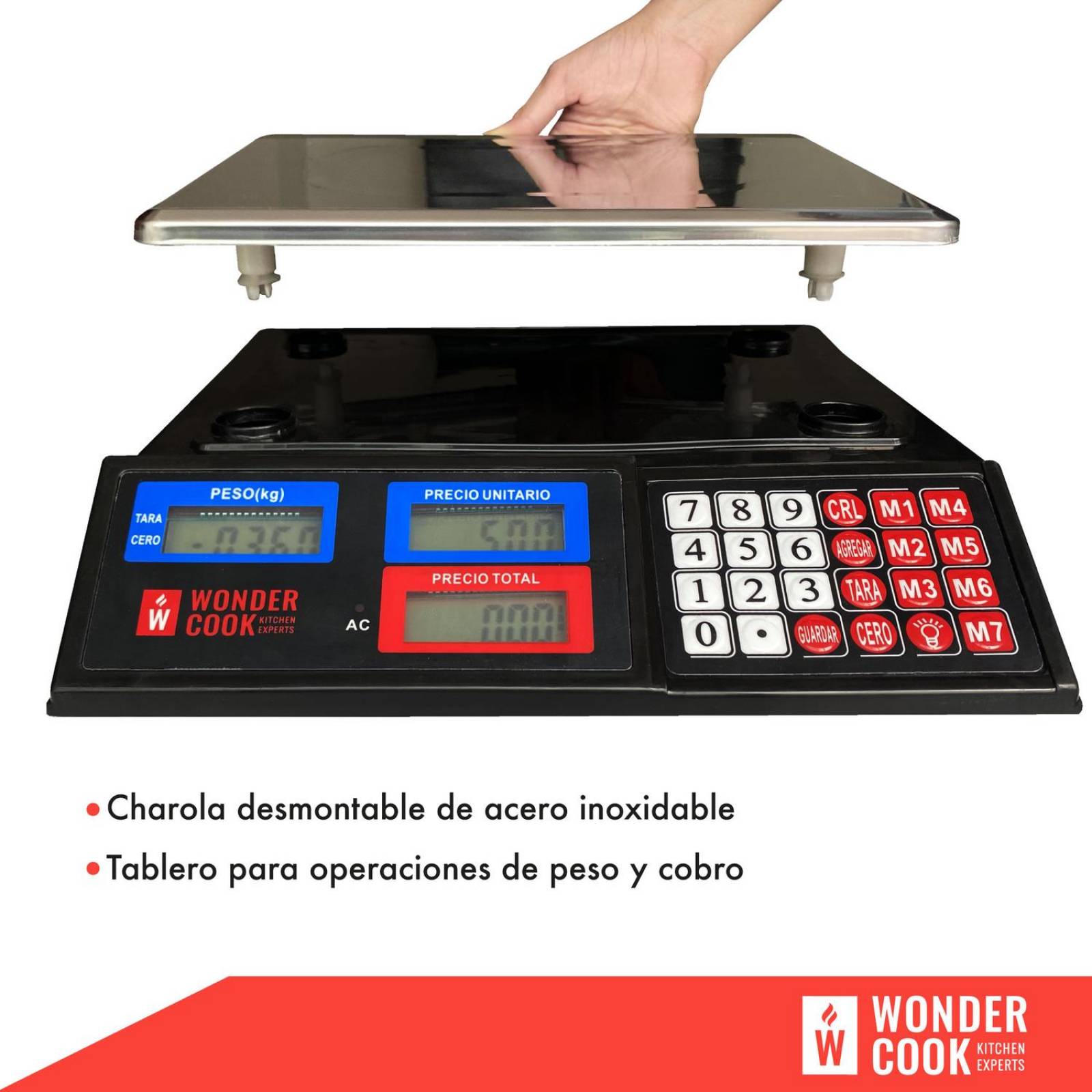 Báscula digital recargable usó comercial peso aproximado 30 Kg