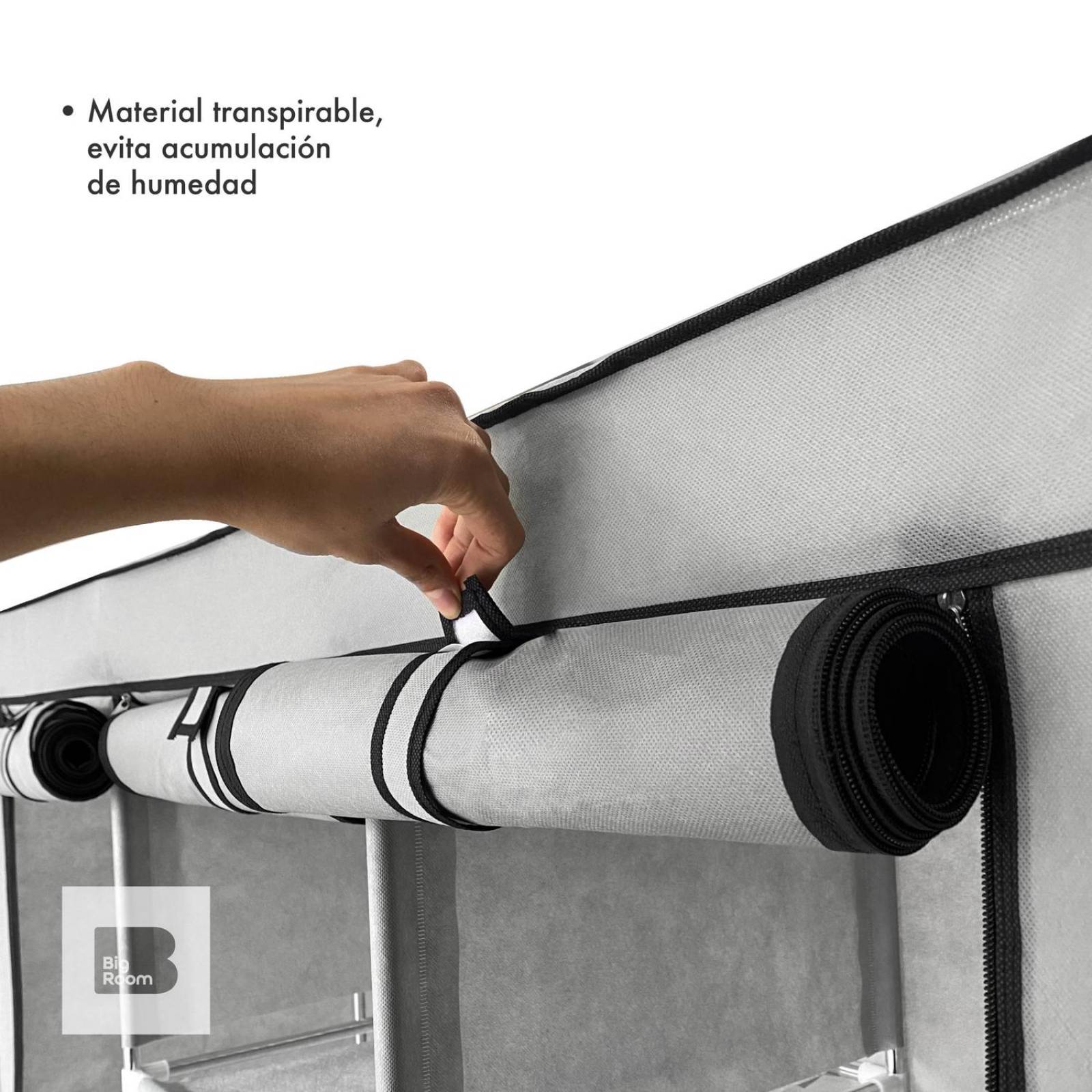 Closet Ropero Armable 3 Puertas Organizador Portátil Gris UNITALLA