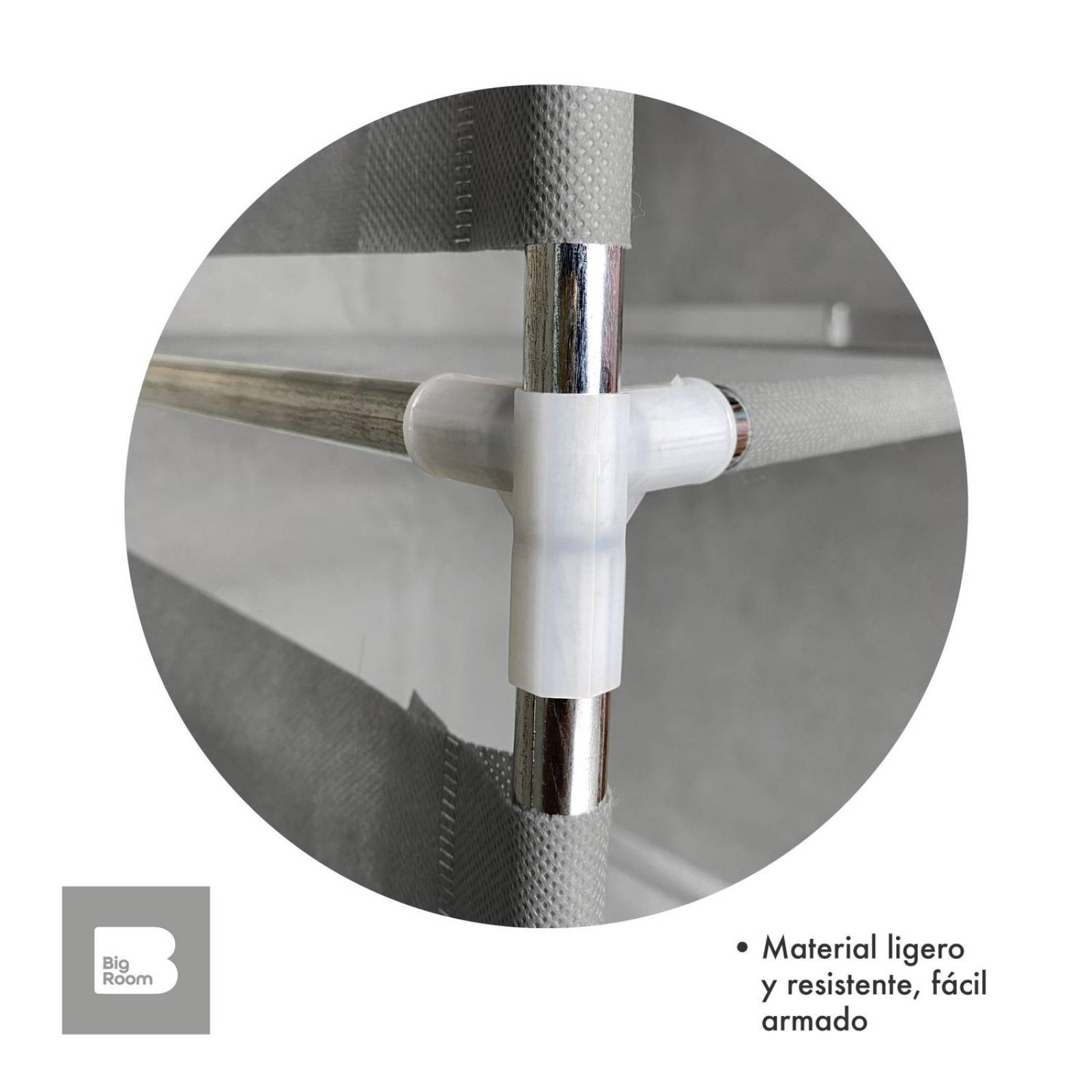 Closet Ropero Armable 3 Puertas Organizador Portátil Gris UNITALLA