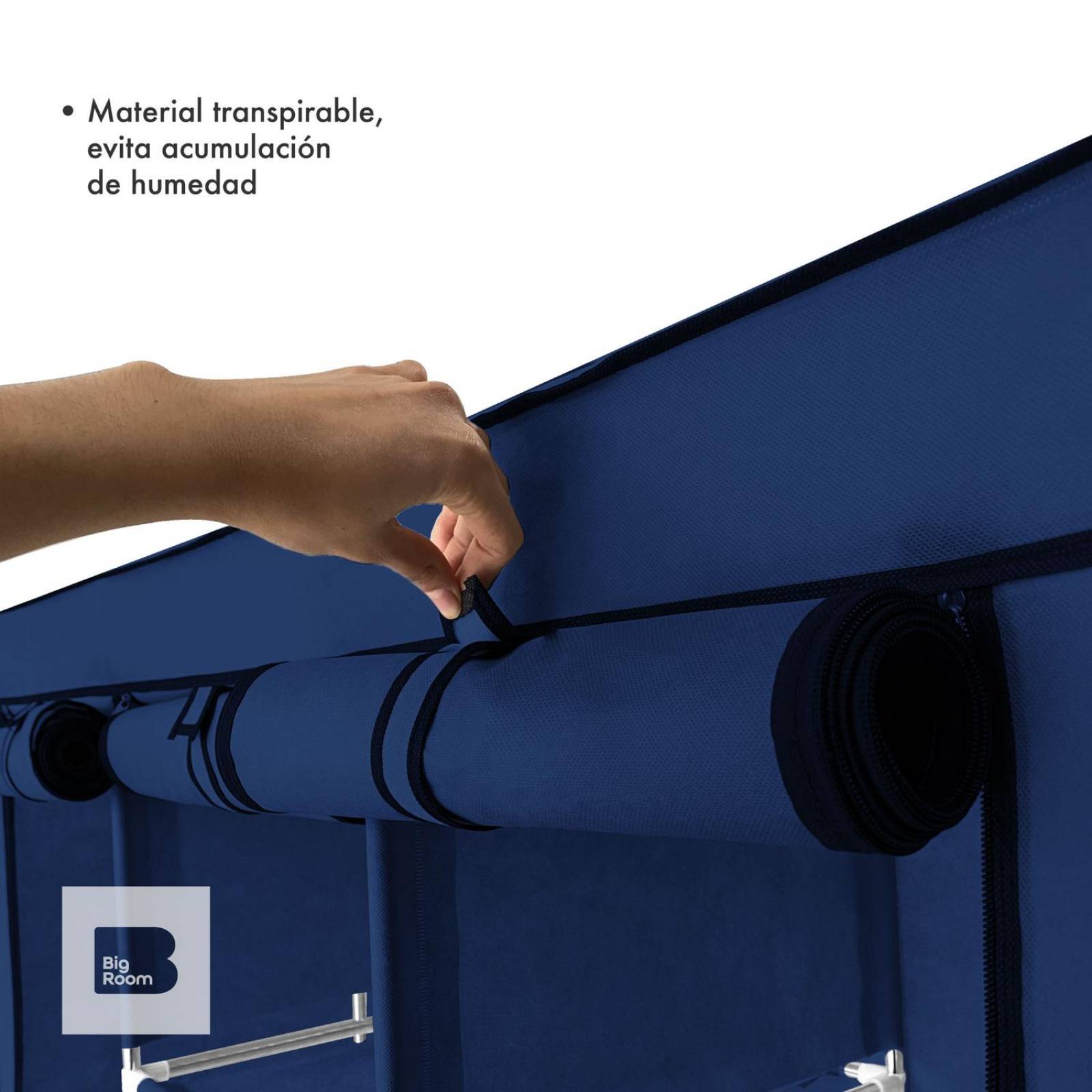 Closet Ropero Armable 3 Puertas Organizador Portátil Azul UNITALLA