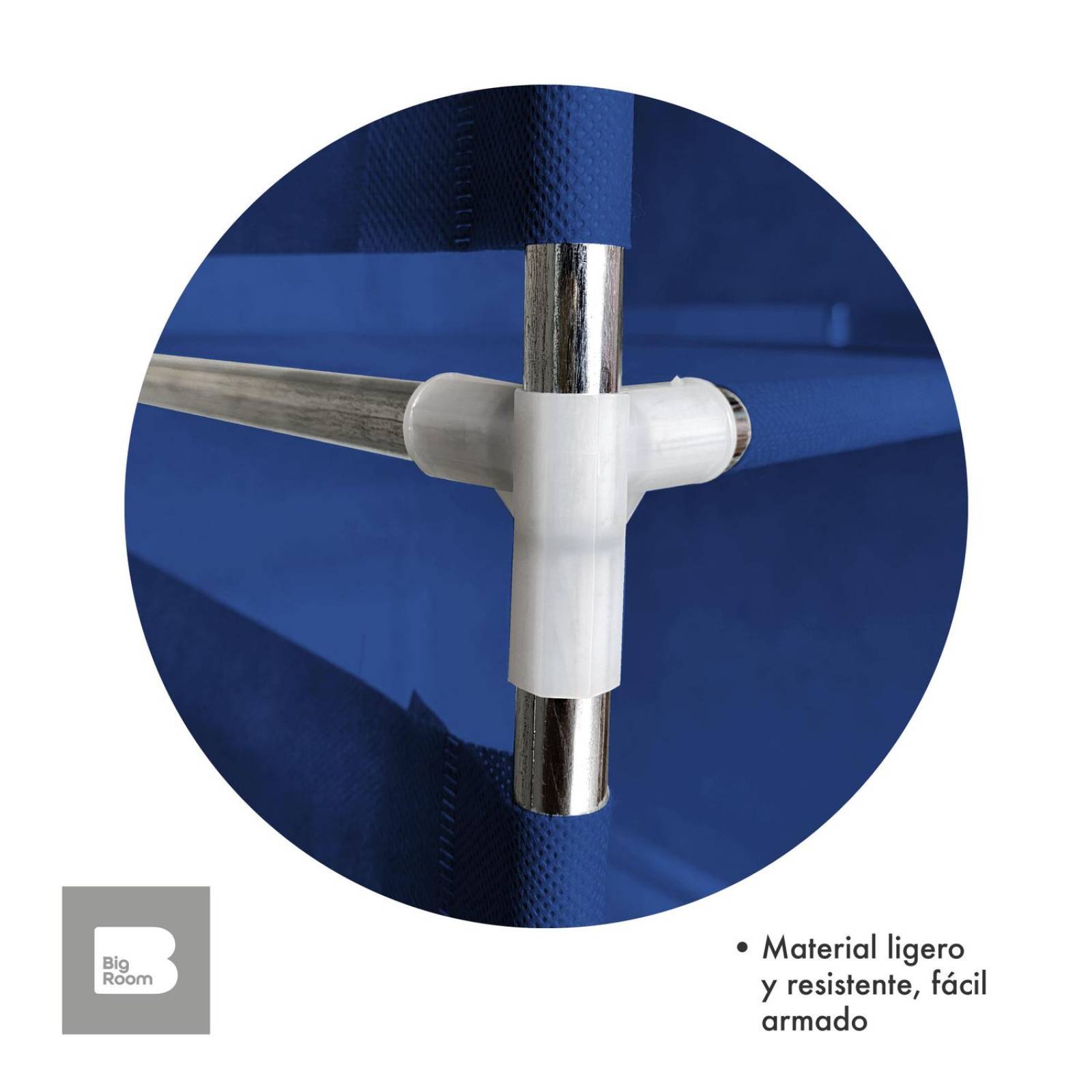 Closet Ropero Armable 3 Puertas Organizador Portátil Azul UNITALLA