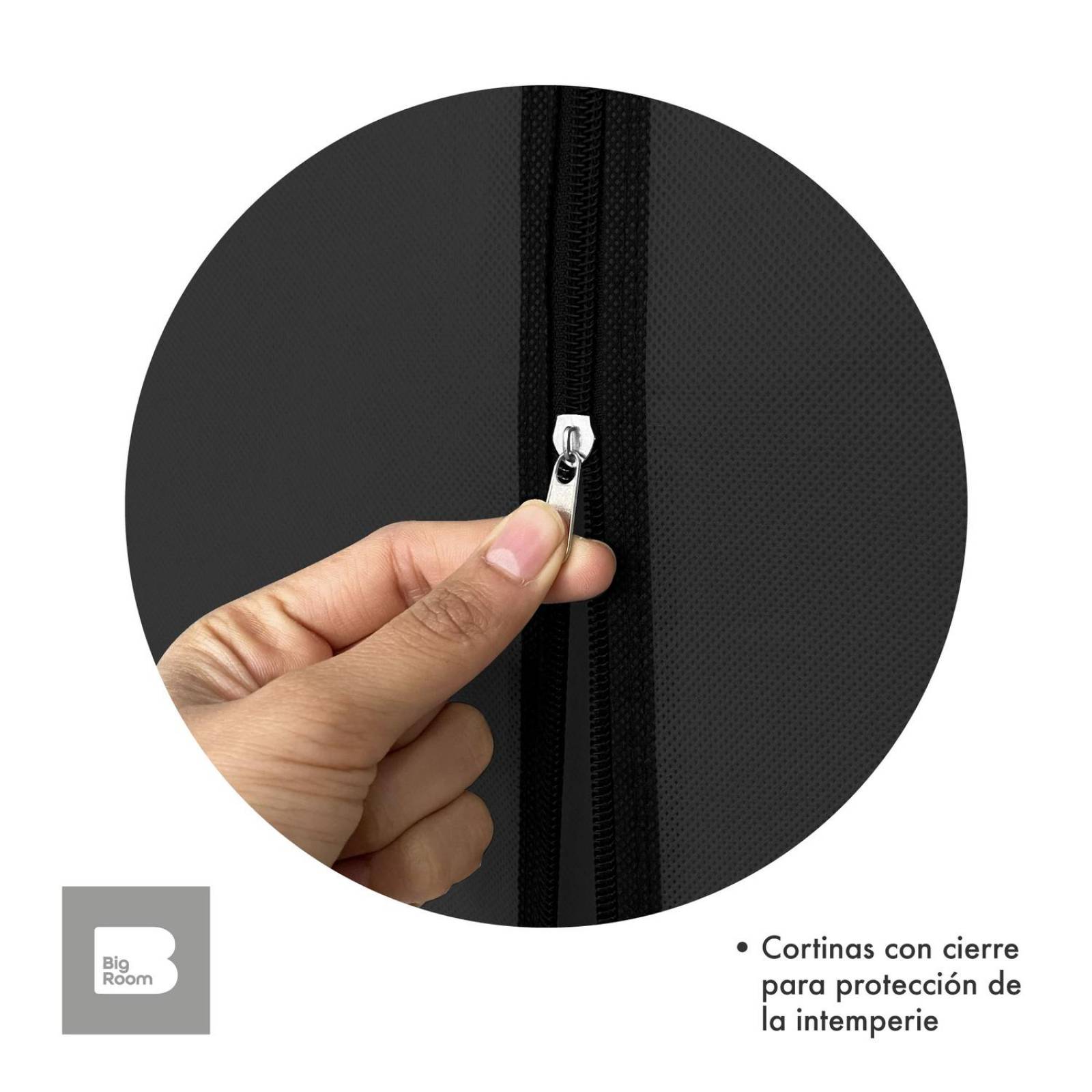 Closet Ropero Armable 3 Puertas Organizador Portátil Negro UNITALLA