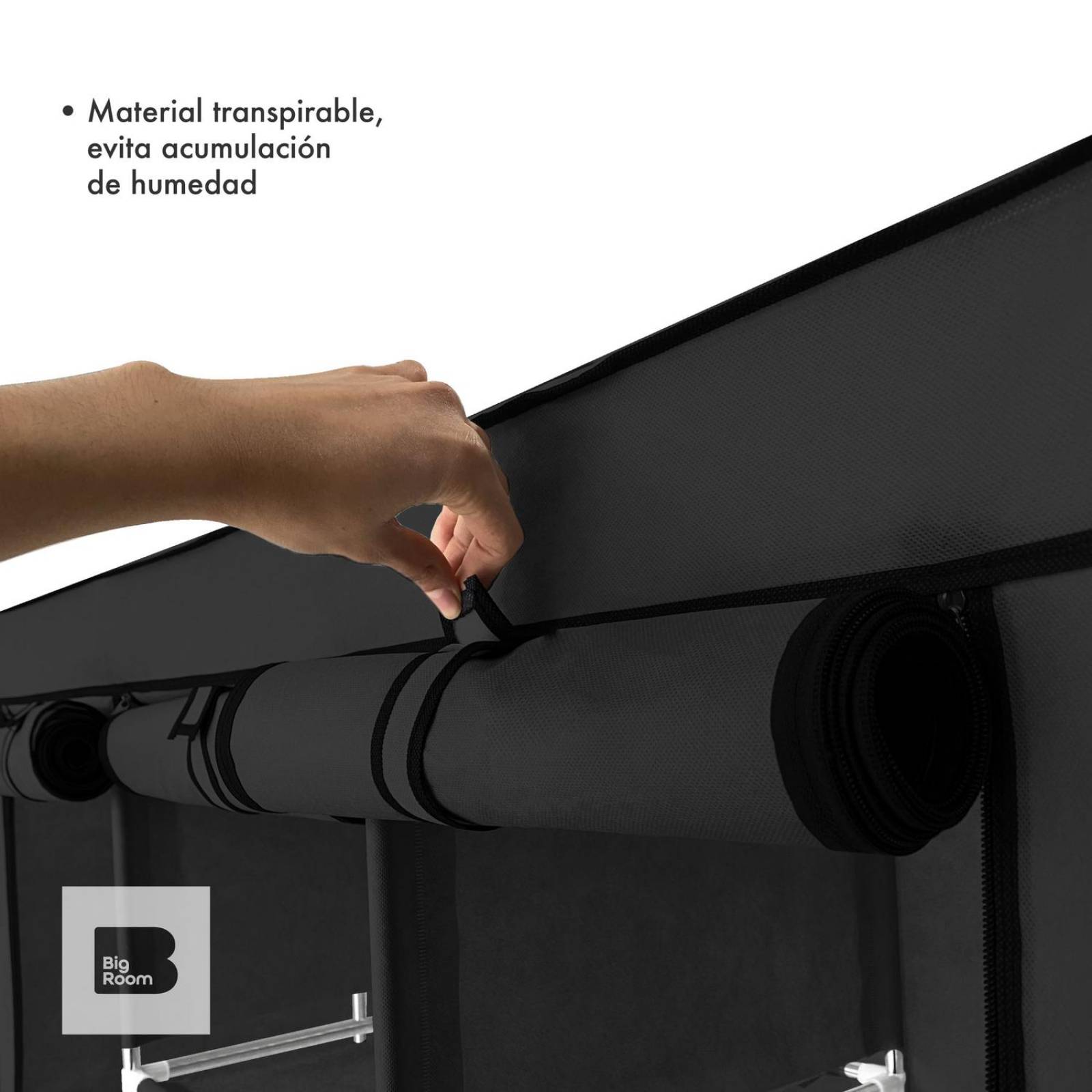 Closet Ropero Armable 3 Puertas Organizador Portátil Negro UNITALLA