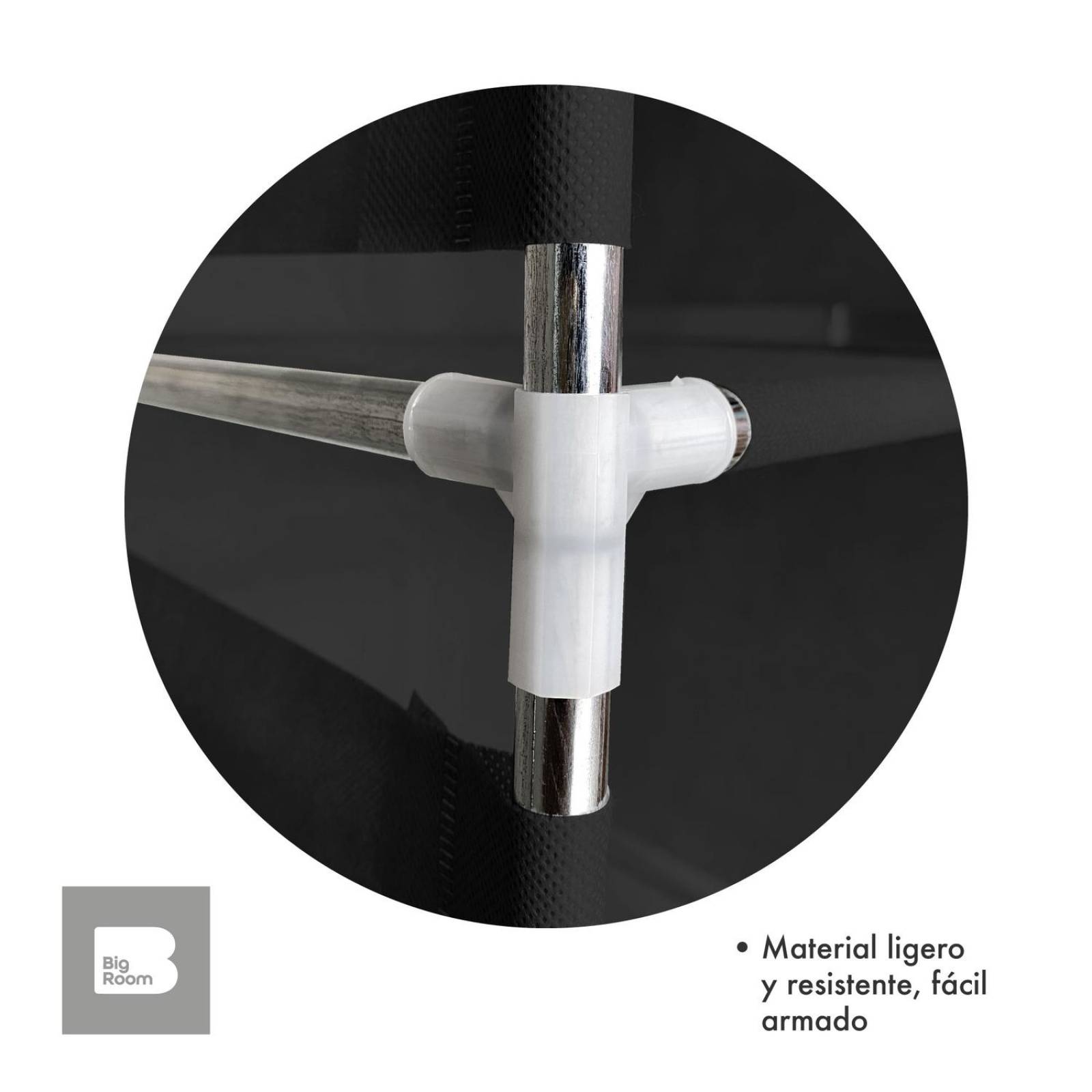 Closet Ropero Armable 3 Puertas Organizador Portátil Negro UNITALLA