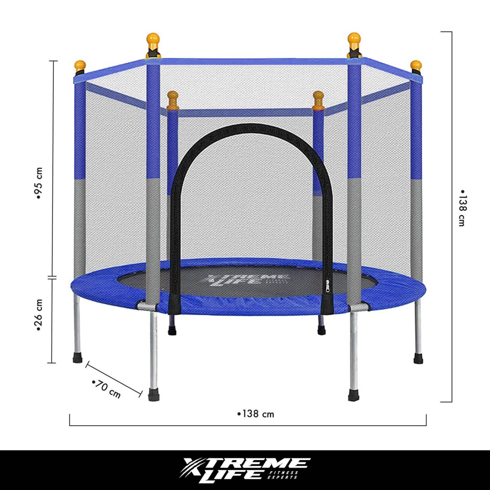Trampolín Para Niños Brinconlin 1.40 Metros Red Seguridad Azul Grande